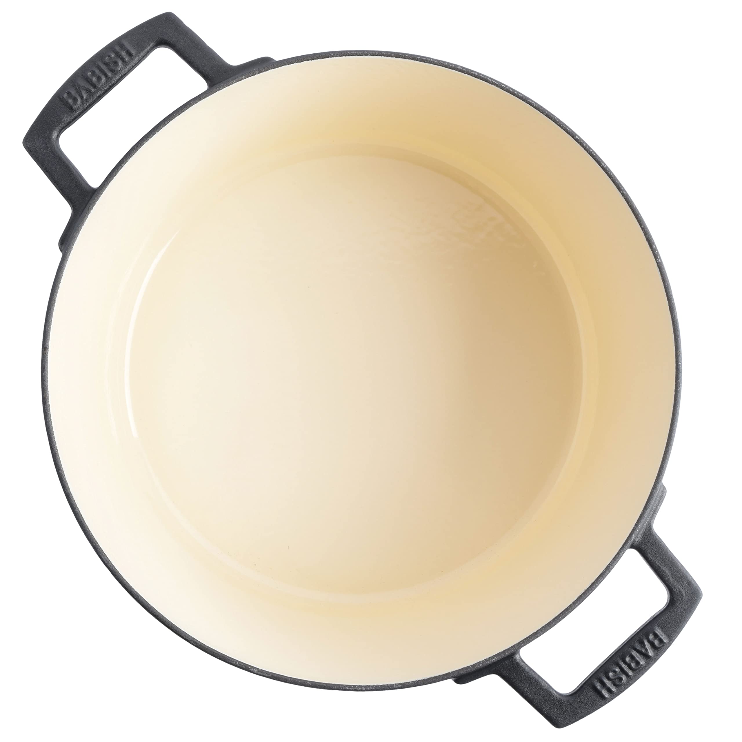 Babish Round Enamel Cast Iron Dutch Oven W/Lid, 6-Quart, Matte Black