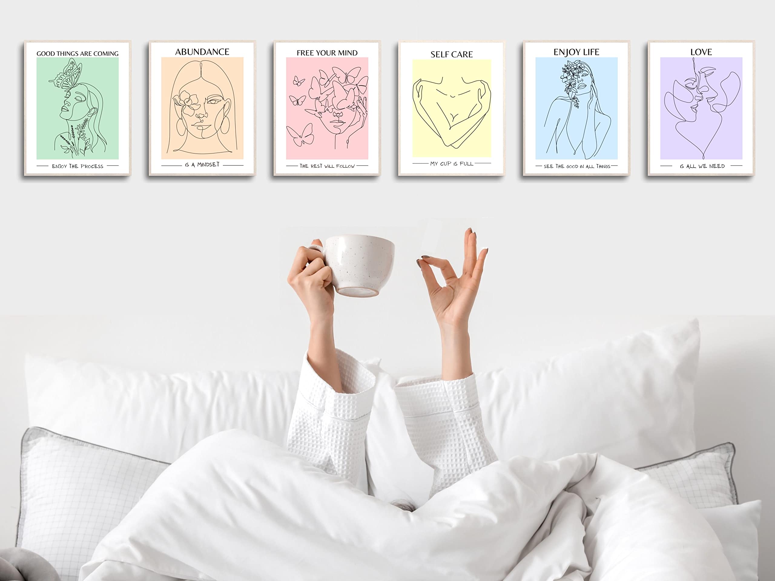 Juju'S Vibes Pastel Danish Room Decor - Aesthetic Wall Art For Women, Teen - Wall Collage Pictures Prints, Cute Posters Clean Gi