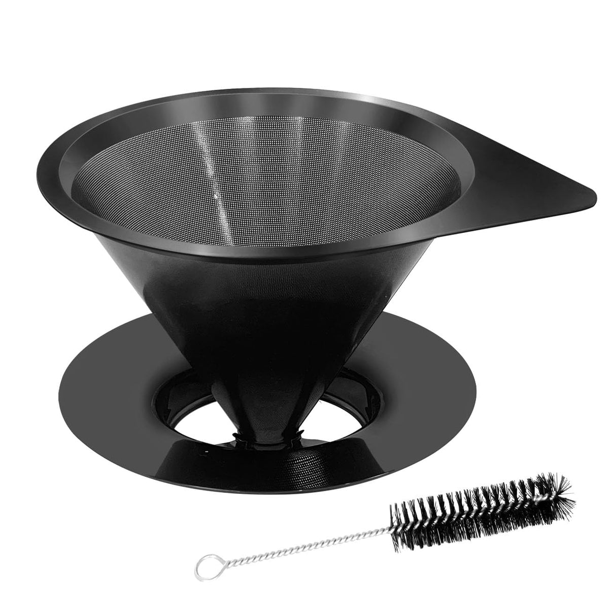 Lhs Pour Over Coffee Dripper Reusable Coffee Filter Paperless Coffee Filter Stainless Steel Pour Over Coffee Maker Cone Coffee D