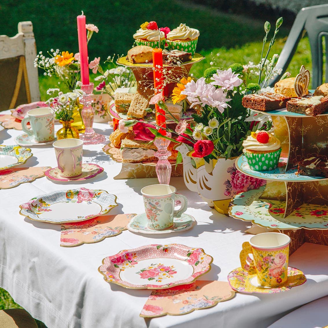 Talking Tables Truly Scrumptious Floral Plates For A Tea Party, Wedding, Multicolor (1)