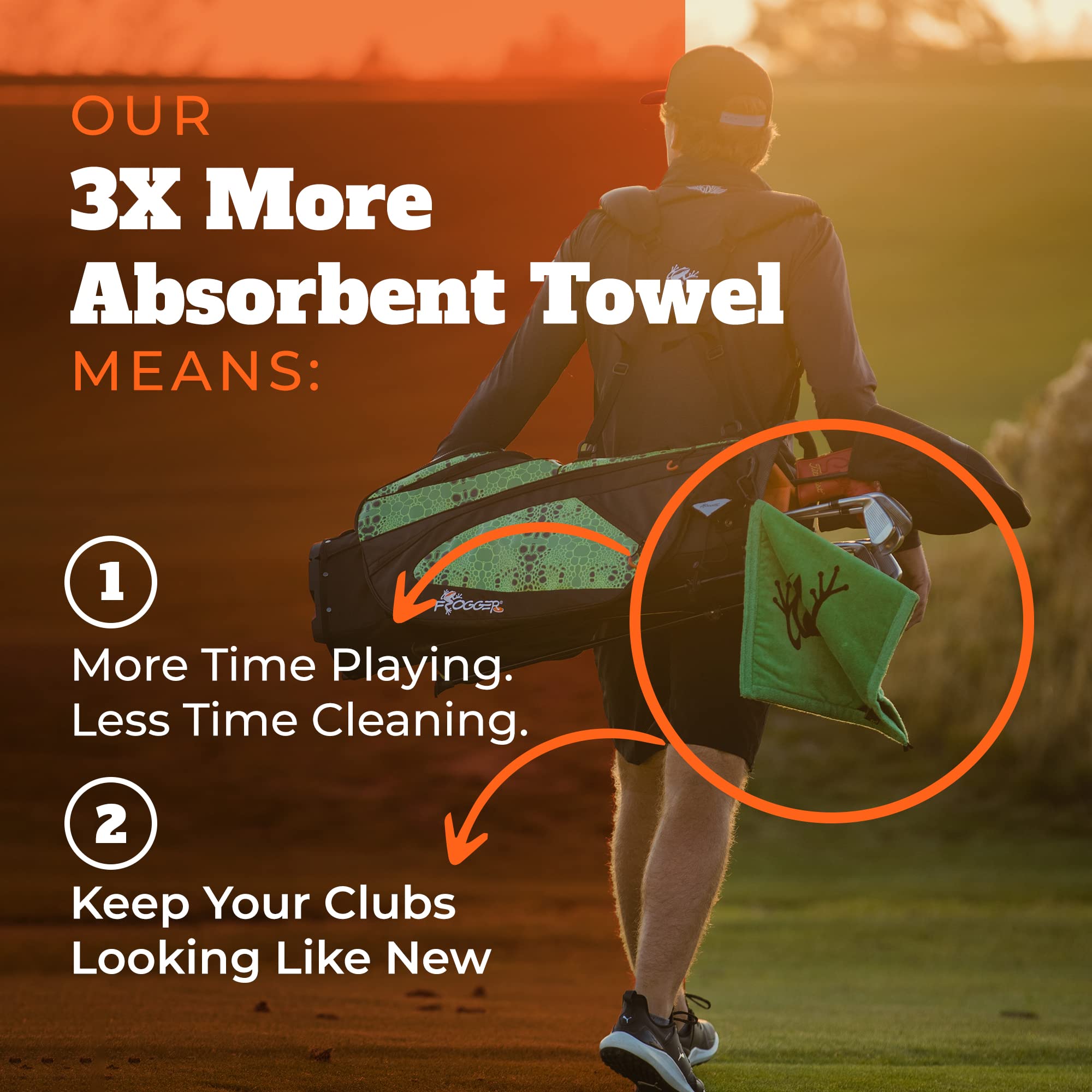 Frogger Golf Wet And Dry Amphibian Towel (Green)