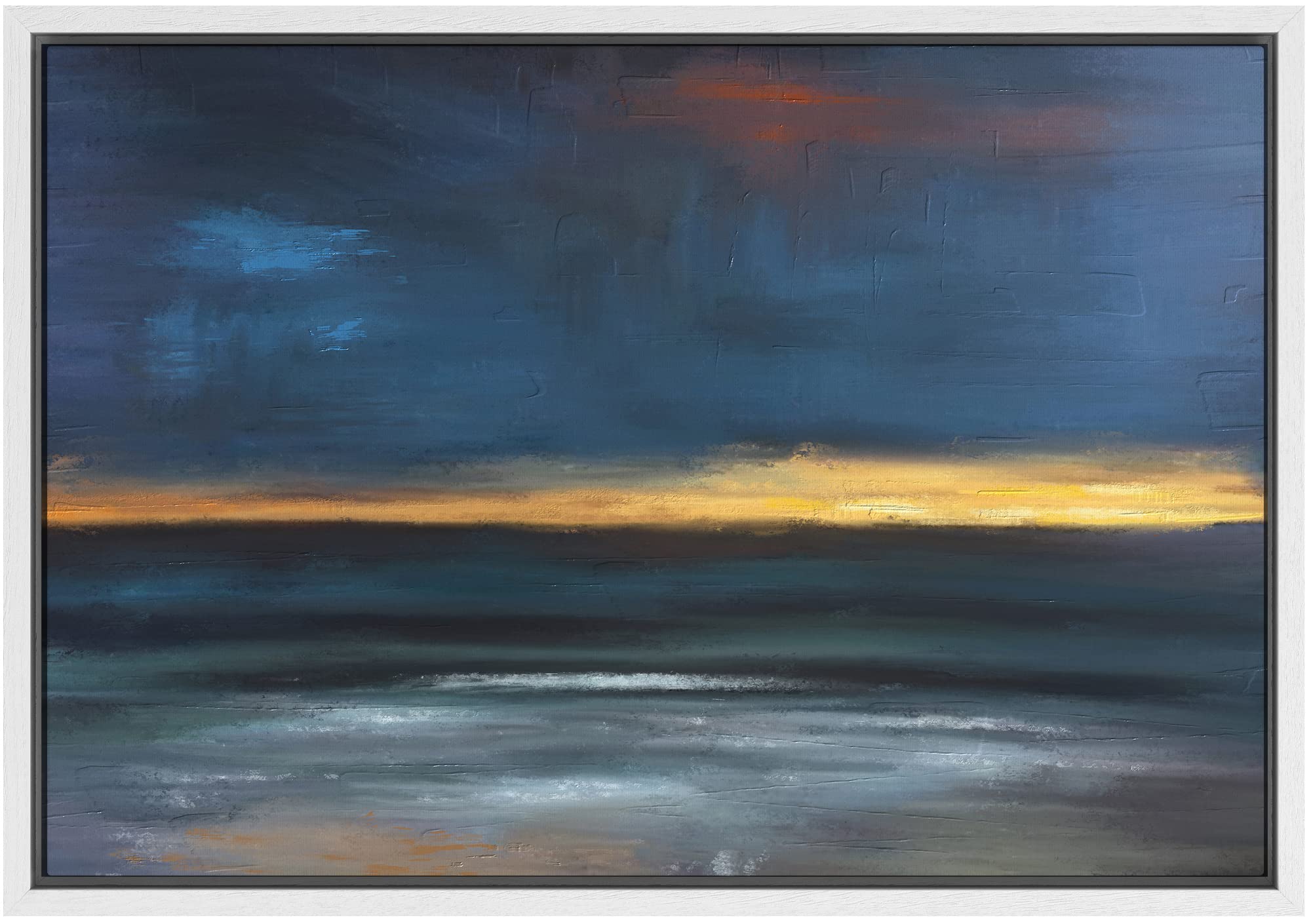 Signwin Framed Canvas Wall Art Colorful Abstract Canvas Prints Home Artwork For Living Room,Bedroom - 16''X24'' White