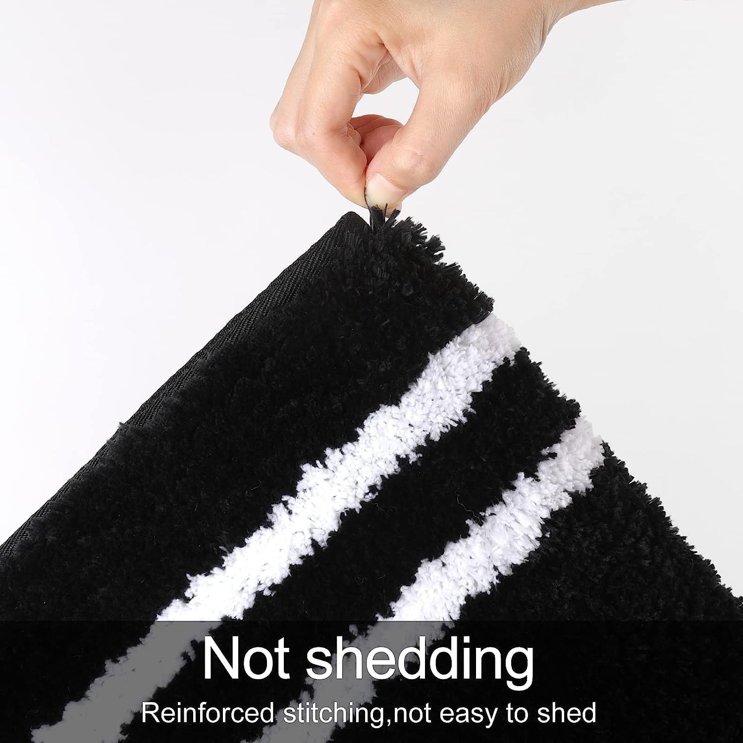 Uphome Bathroom Rug Runner, Fluffy Comfy Microfiber Bath Mat For Tub, Non Skid Washable Absorbent Bath Rug Runner, Modern Geomet