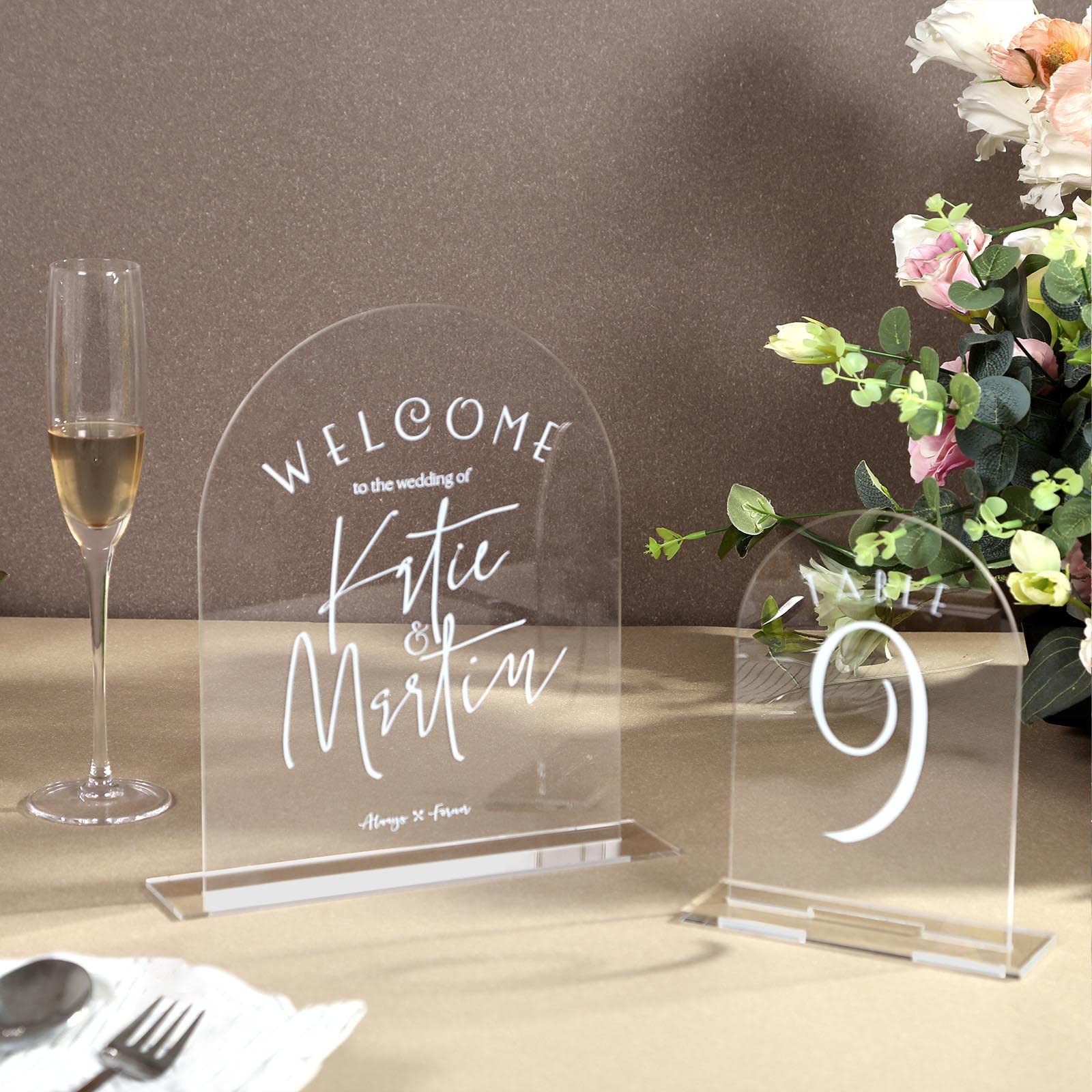 Uniqooo 20 Pcs Acrylic 5X7 Clear Arch Table Sign For Wedding, 1/8 In Thick, Diy Blank Arch Sign Sheet Perfect For Decoration, Pa
