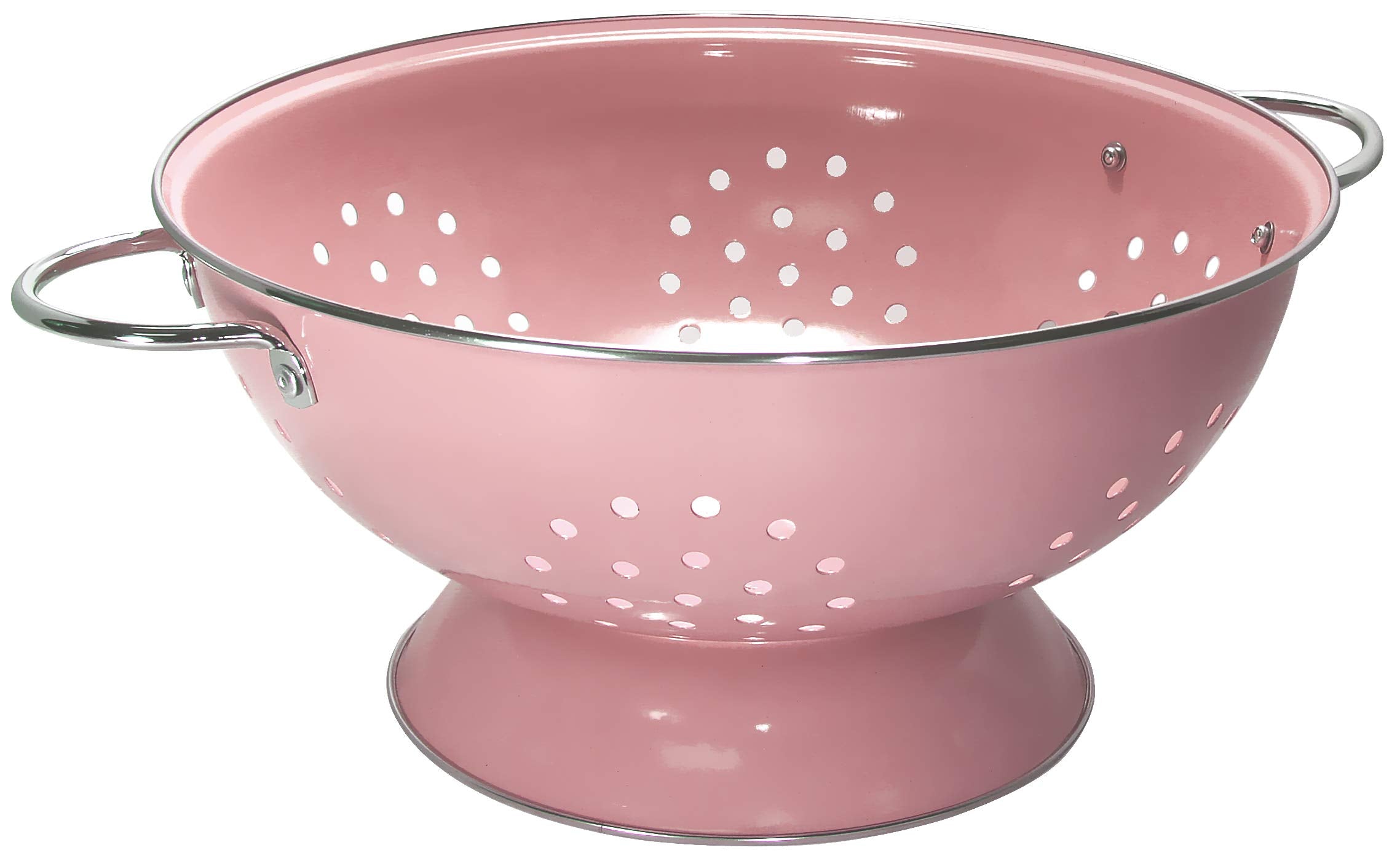 Reston Lloyd Food Prep Strainer Metal Colander, 7 Quart/ 224Oz/ 6.6 L, Pink