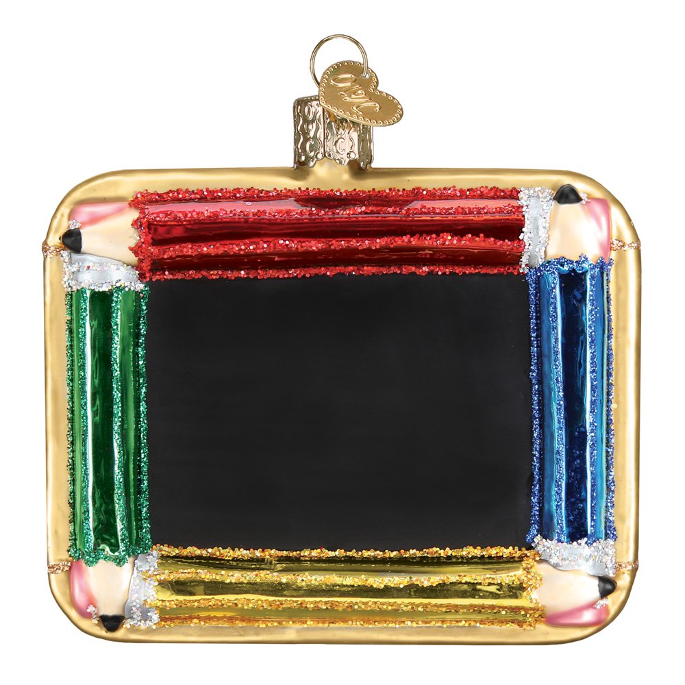 Old World Christmas 32353 Teacher Gifts Glass Blown Ornaments, Chalkboard