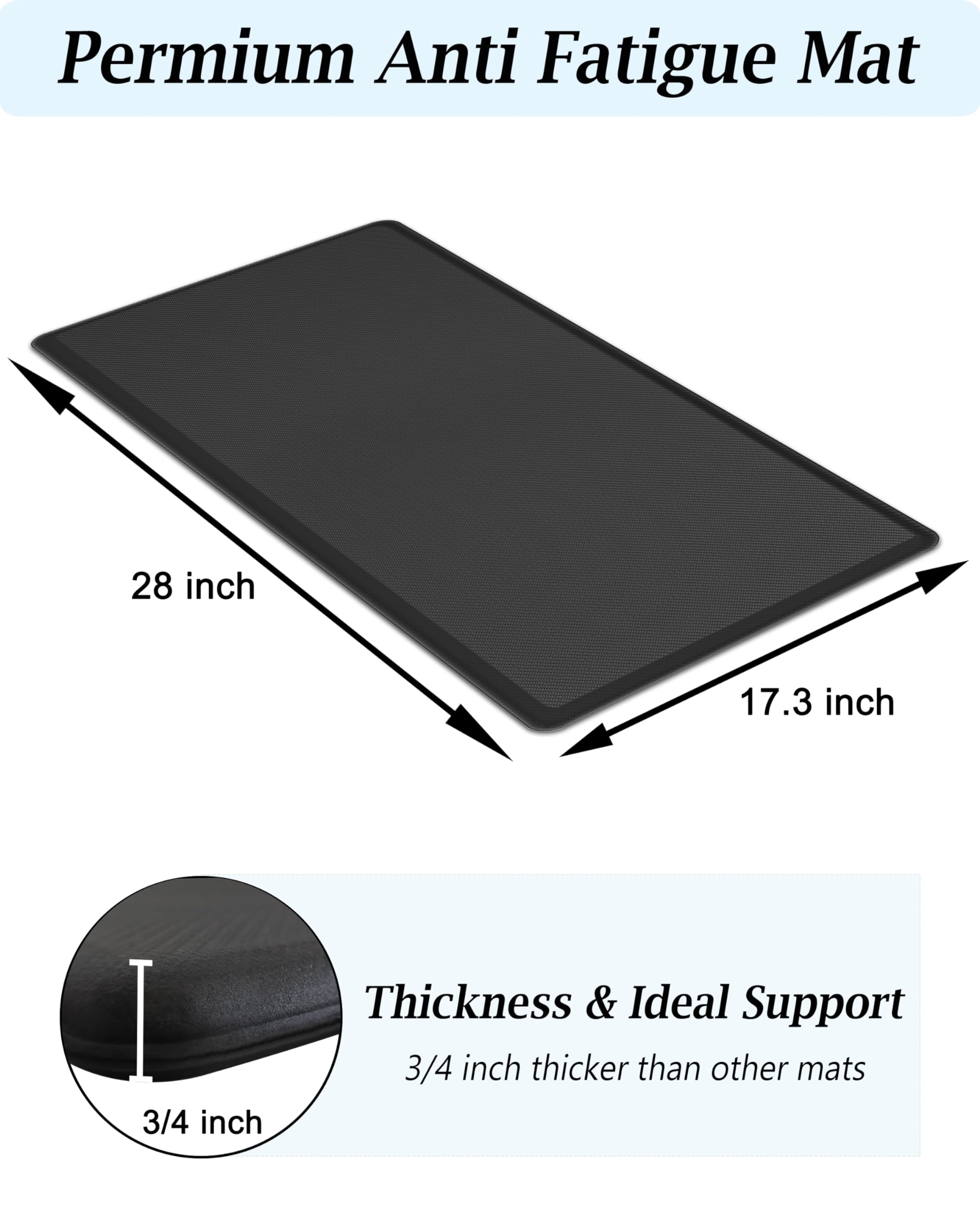 Artnice Anti Fatigue Mat Standing Desk Office One Piece,0.75'' Memory Foam Kitchen Mats For Standing,Standing Mat For Standing D