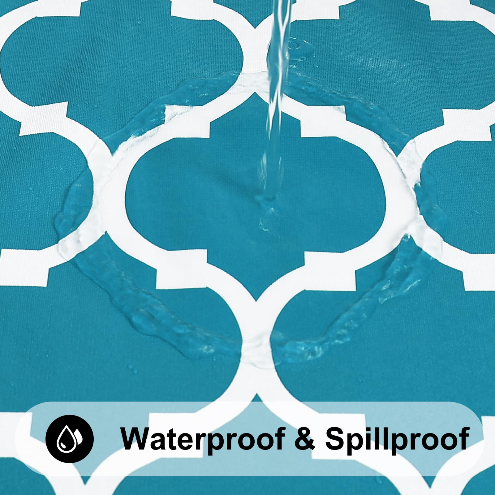 Smiry Rectangle Table Cloth Cover, Waterproof Vinyl Tablecloth With Flannel Backing For Rectangle Tables, Wipeable Spillproof Pl