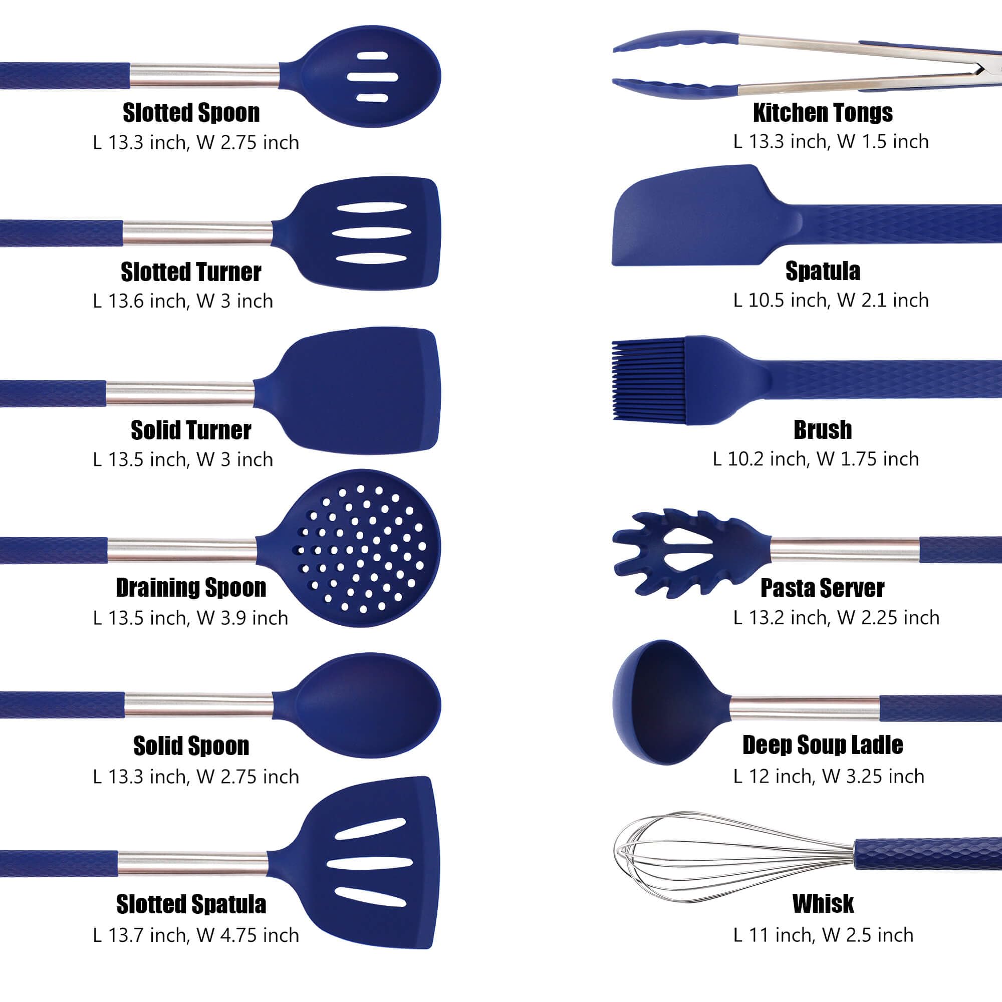 Silicone Kitchen Utensils Set - 28 Pieces Cooking Utensils Set Non-Stick Heat Resistance Silicon With Stainless Steel Handle - R