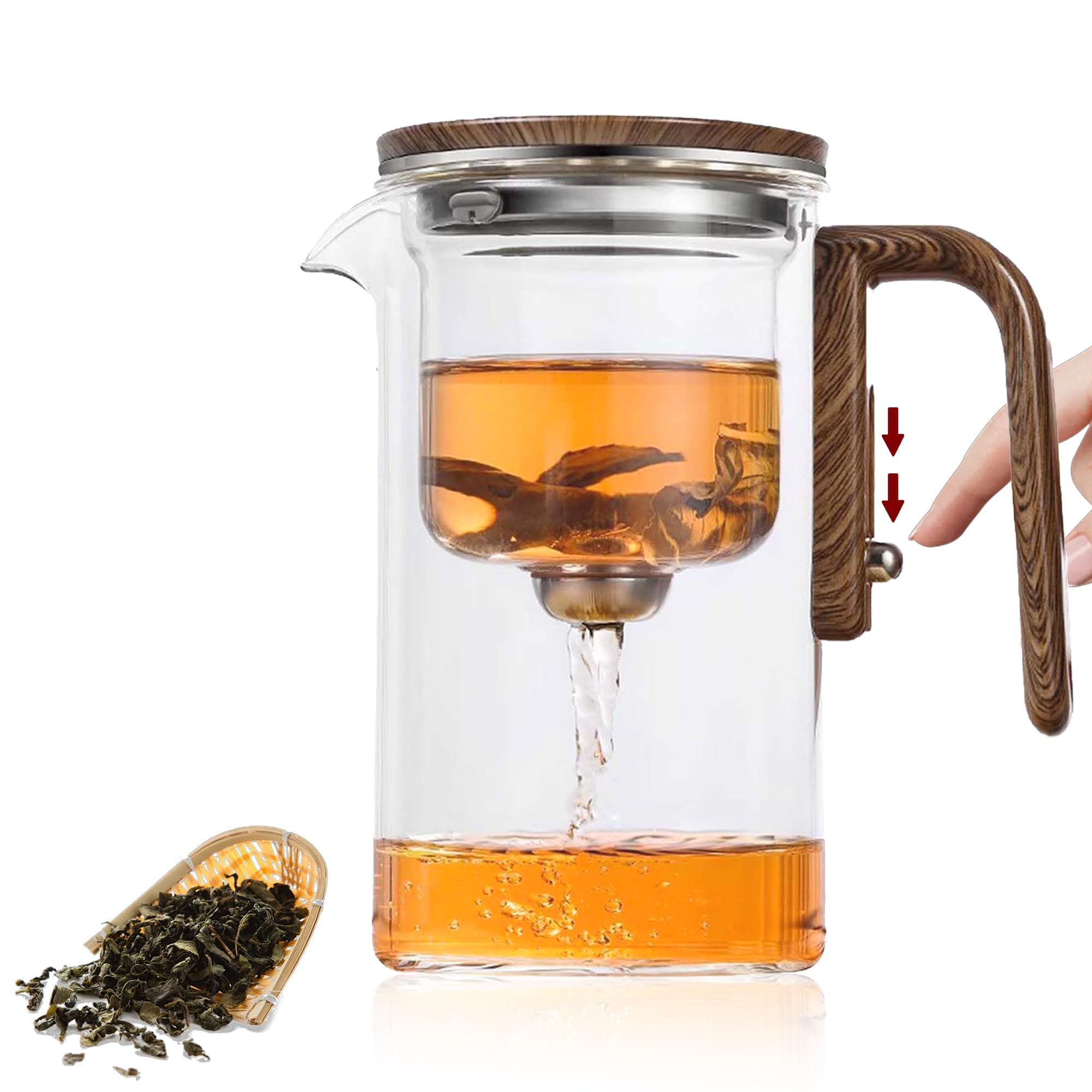 Mactano Enchanti Tea Pot, Magic Witchcraft Enchanted Glass Teapot With Strainer -800Ml