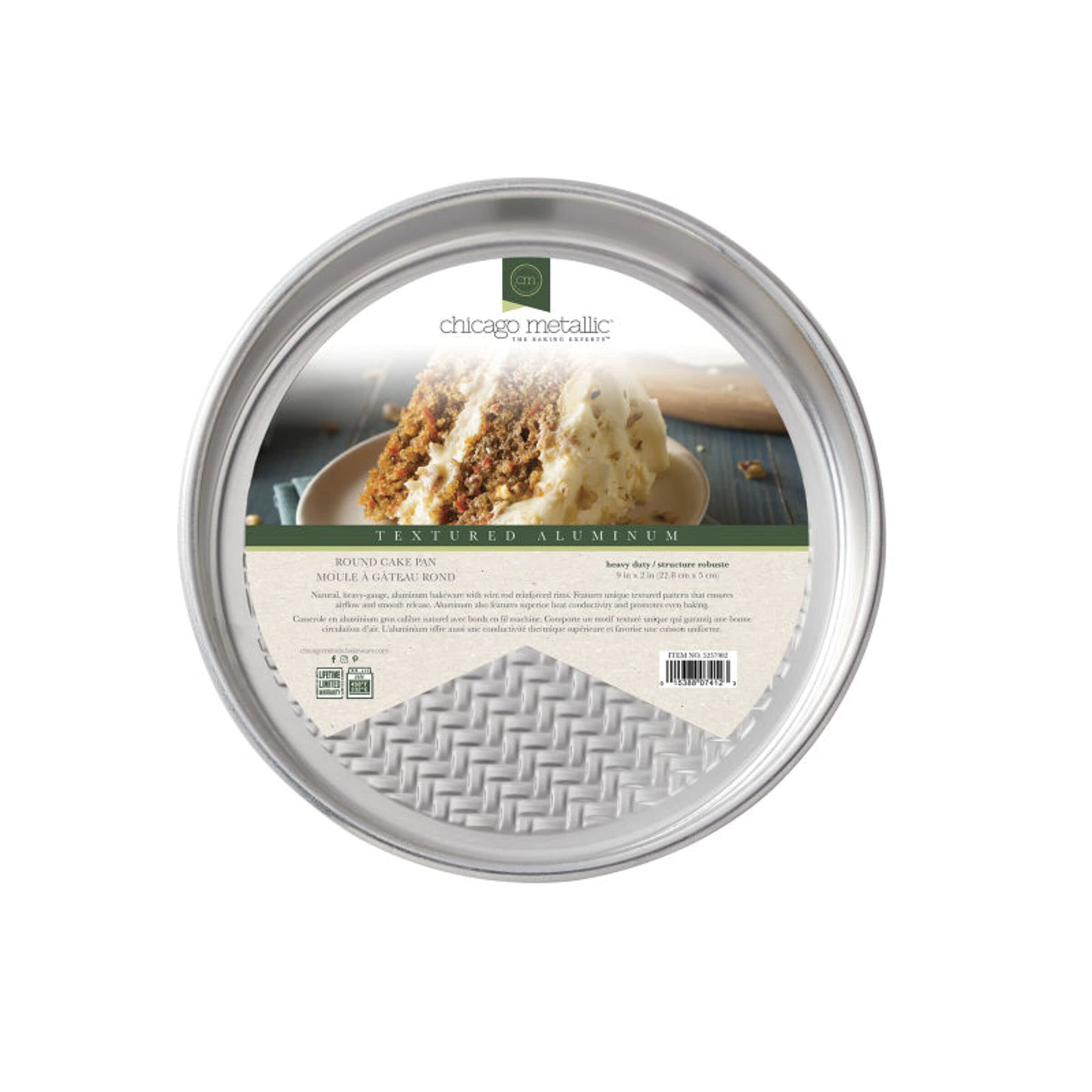 Chicago Metallic Aluminum Round Cake Pans, 9-Inch, Set Of 2, Silver