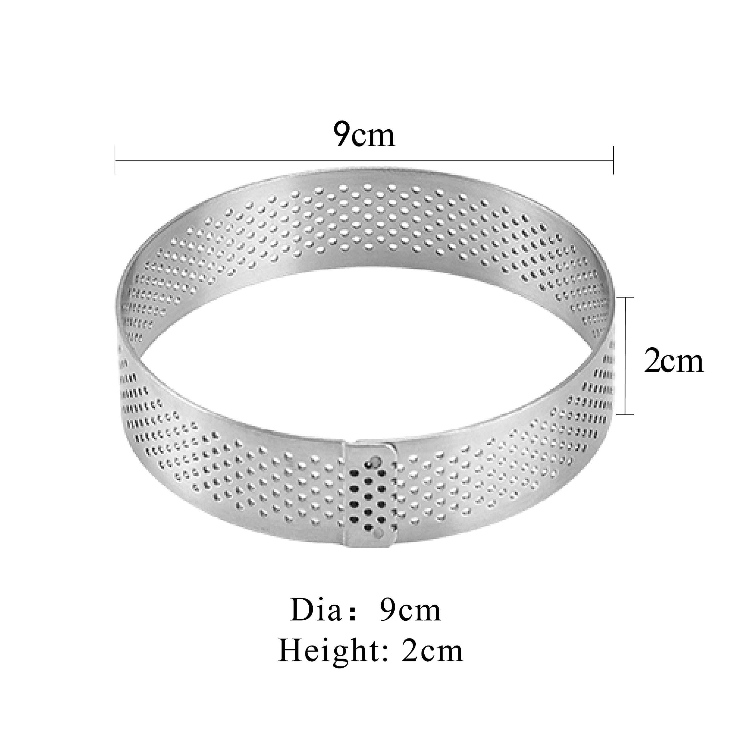 Uyauld Stainless Steel Tart Ring, 9Cm Heat-Resistant Perforated Cake Mousse Ring, French Pastry Baking Mold Round Shape (6 Round