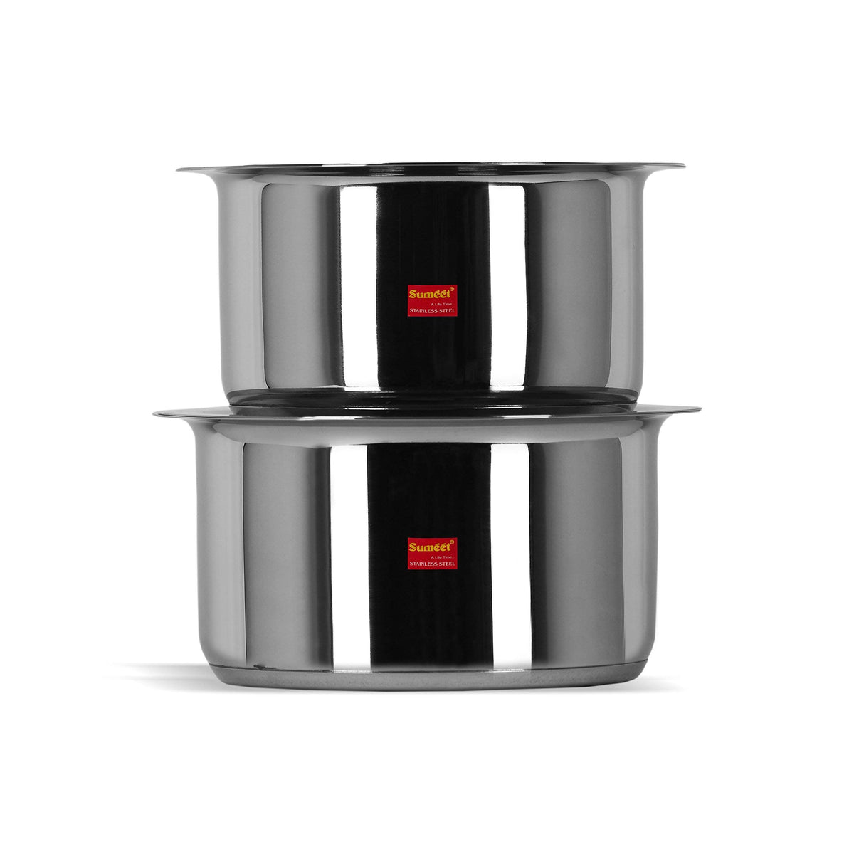 Sumeet 2 Pcs Stainless Steel Induction Bottom (Encapsulated Bottom) Induction & Gas Stove Friendly Container Set/Tope/Cookware S