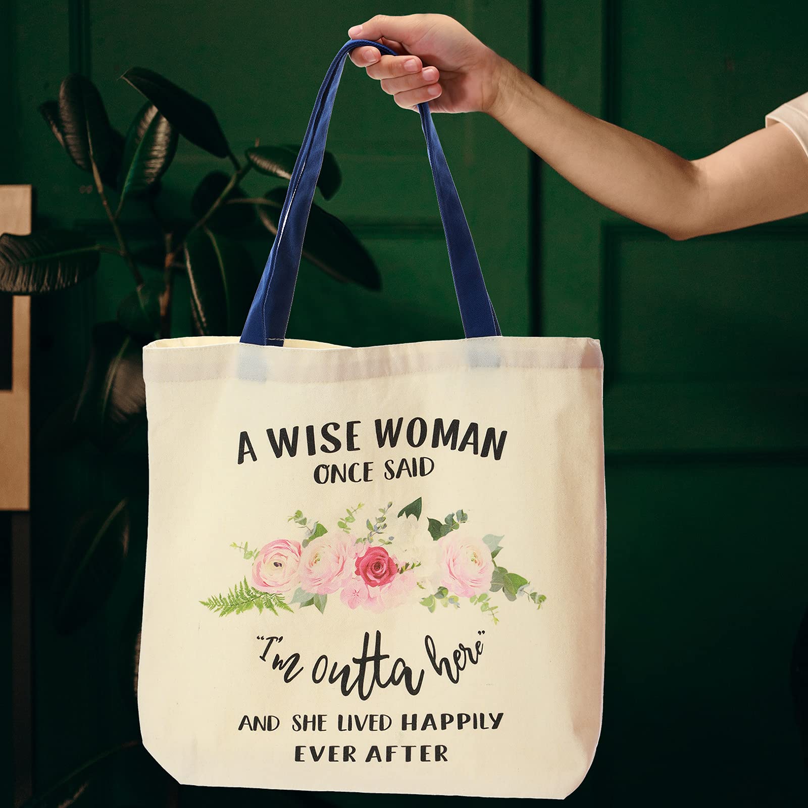 Retirement Bag Retirement Canvas Tote Bag With Funny Flower Inspirational Canvas Handbag Grocery Shopping Bag Reusable Tote Bag
