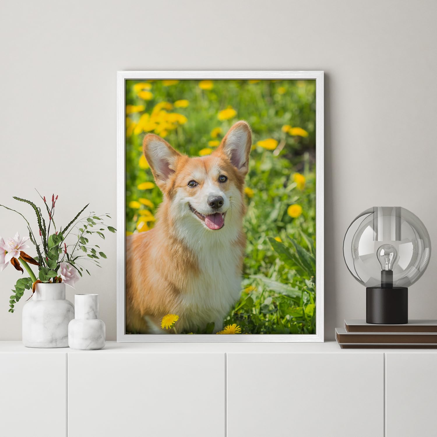 Nwt Custom Framed Poster Prints With Your Any Photos, Personalized Canvas Pictures For Wall To Print Framed - 12''X16'' White