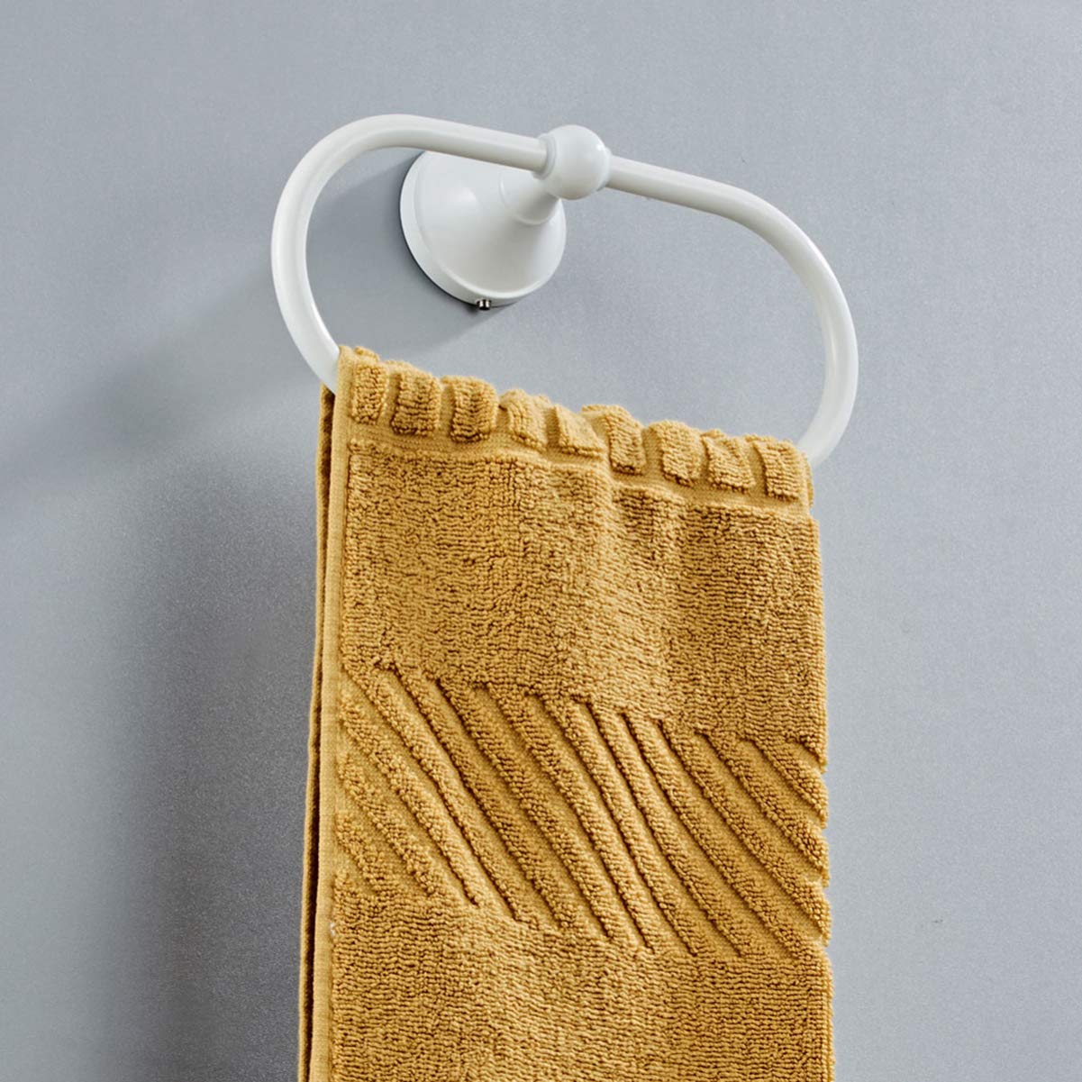 Vosarea White Towel Ring Hand Towel Holder Oval Towel Hanger Holder Modern Chrome Towel Wall Mounted Hanging Rack For Toilet Bat