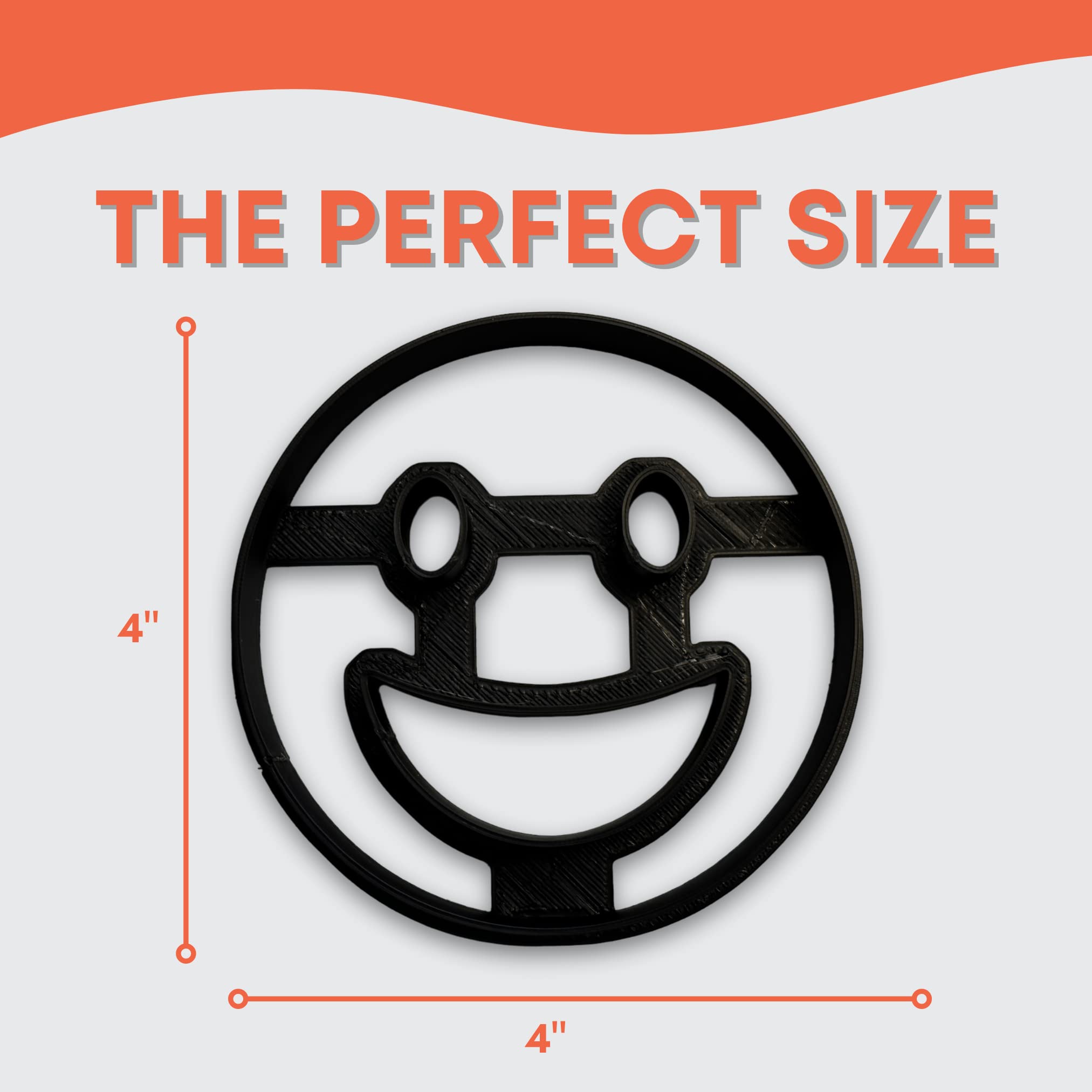 Smiley Face Cookie Cutter With Easy To Push Design (4 Inch)