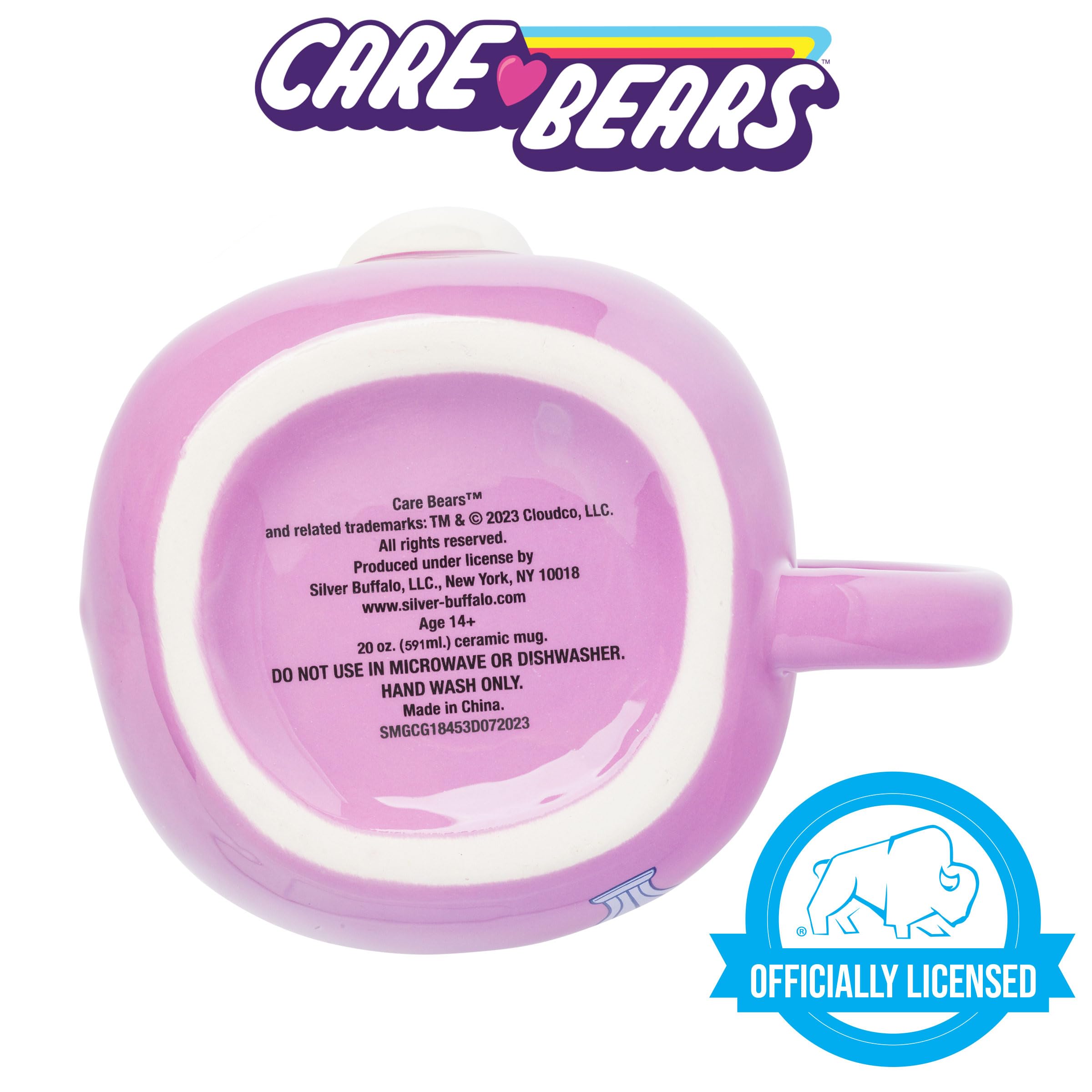 Silver Buffalo Care Bears Ceramic 3D Sculpted Mug Featuring Share Bear, 20 Ounces