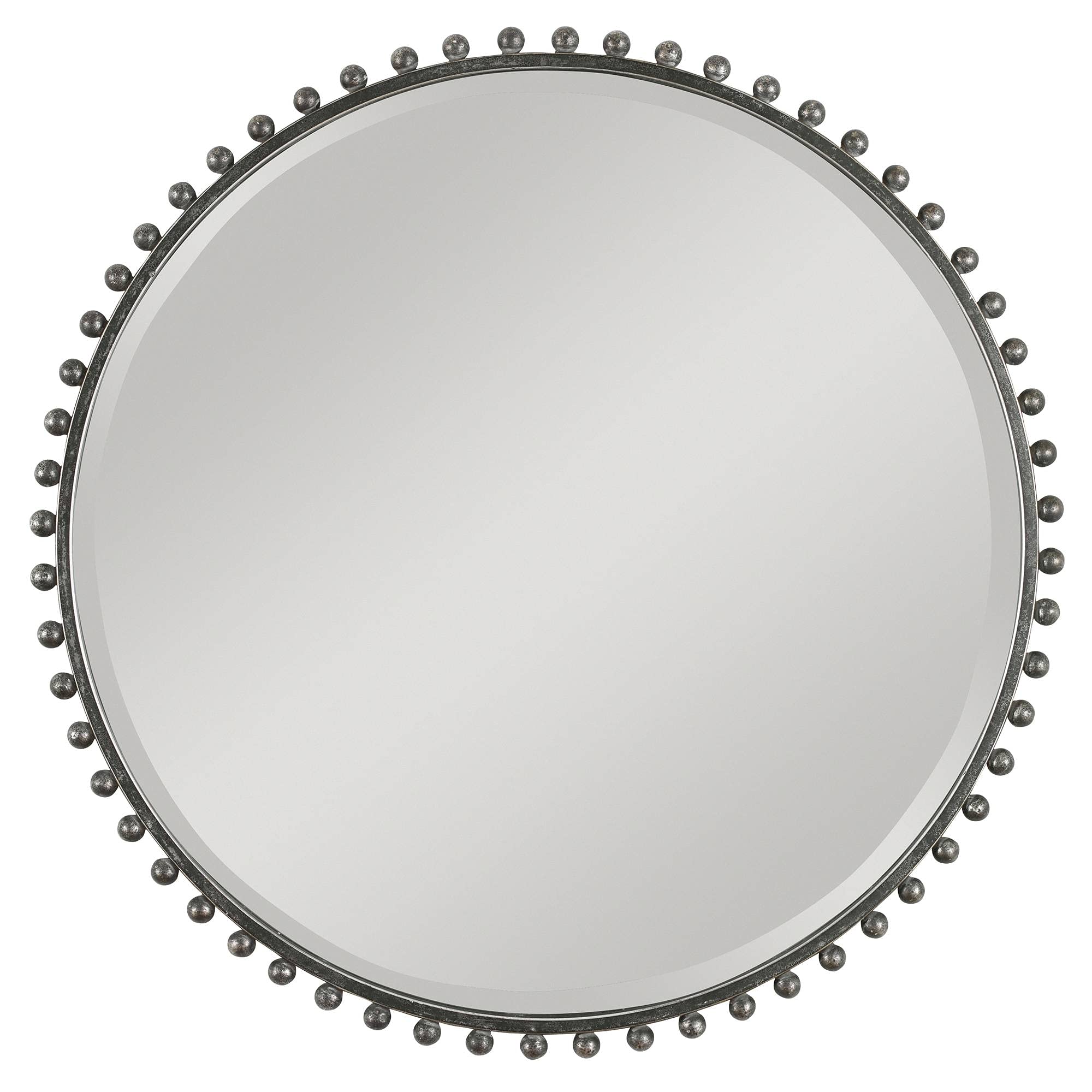 Uttermost Taza Distressed Black 32 Round Wall Mirror