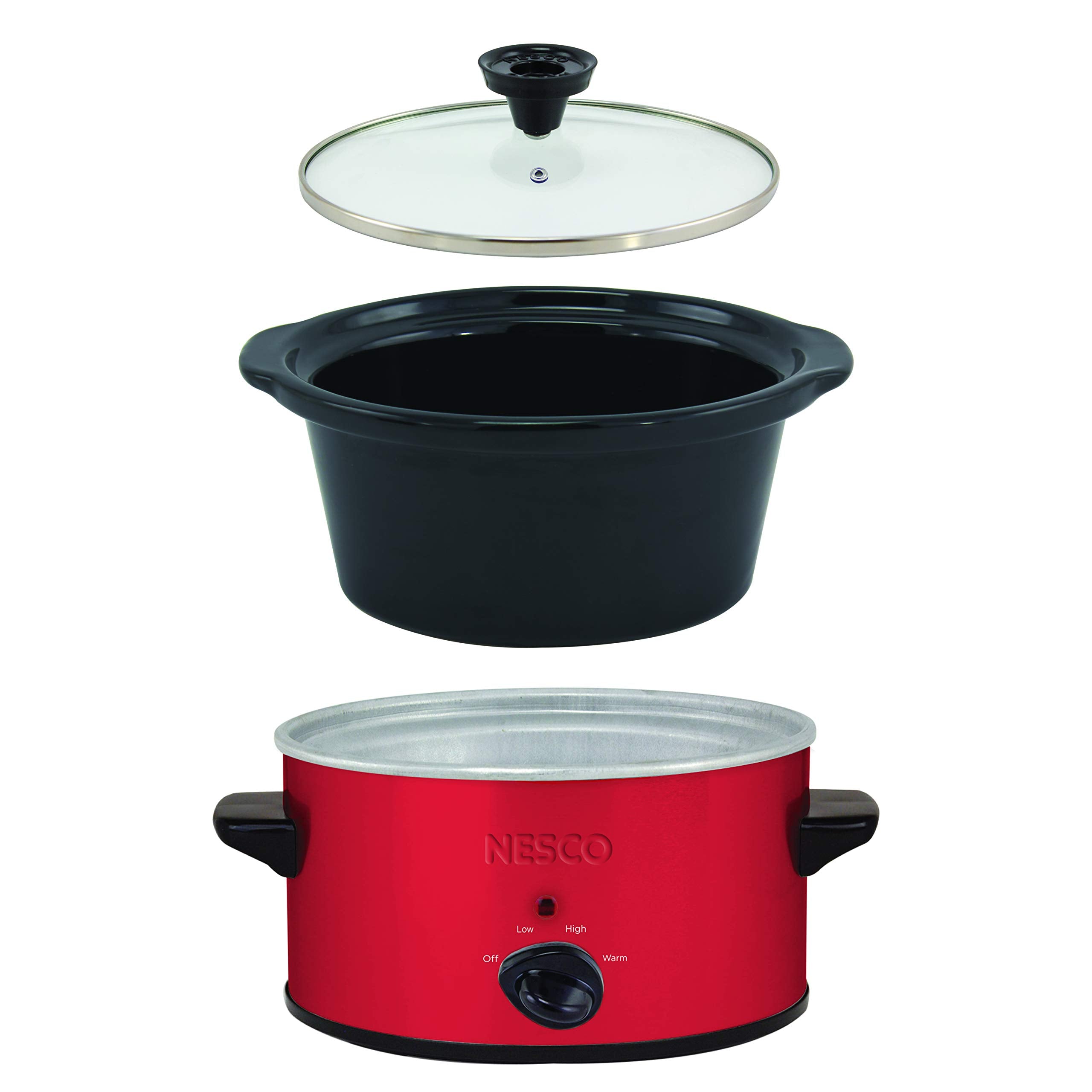 Nesco Sc-150R, Oval Slower Cooker, Red, Ceramic, 1.5 Quart, 120 Watts