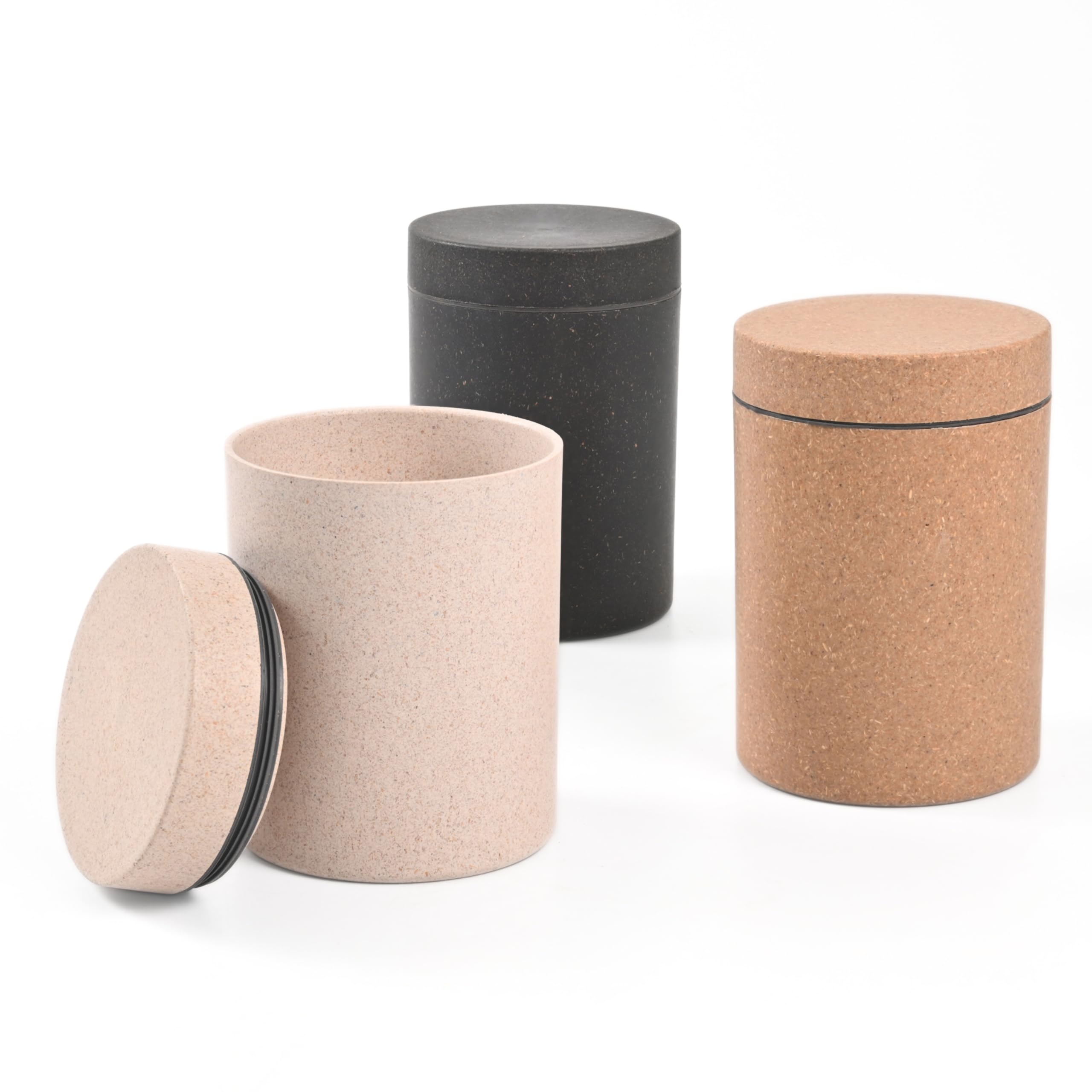 Eha Earth Friendly Canister With Air Tight Lid | Food Storage Container Jars Set Of 3 | Microwave Safe | Made With Rice Husk And
