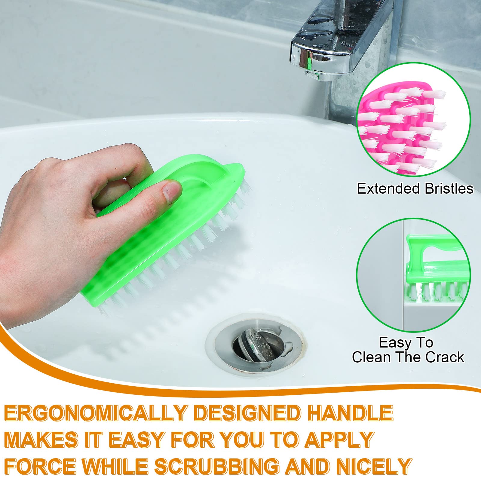 Eaasty 48 Pack Cleaning Brush Scrub Brush With Comfortable Grip Stiff Bristles Dish Scrub Brush Kitchen Scrub Brush Household Ca