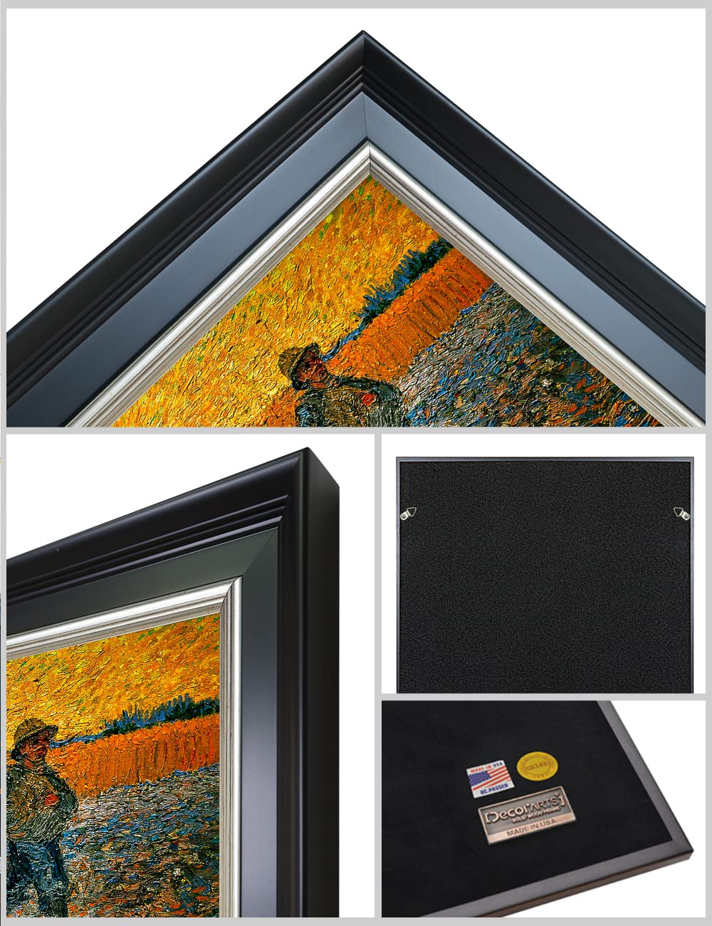 Decorarts - The Sower By Vincent Van Gogh. Giclee Print Art Reproduction With Matching Solid Wood Frame In Classical Style. Tota