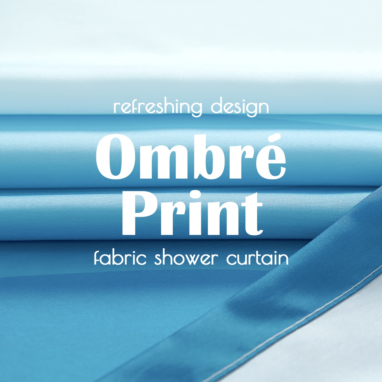 Jinchan Ombre Blue Shower Curtain Fabric Shower Curtain Coastal Beach Ocean Wave Bathroom Shower Curtain Gradual Color Design Na