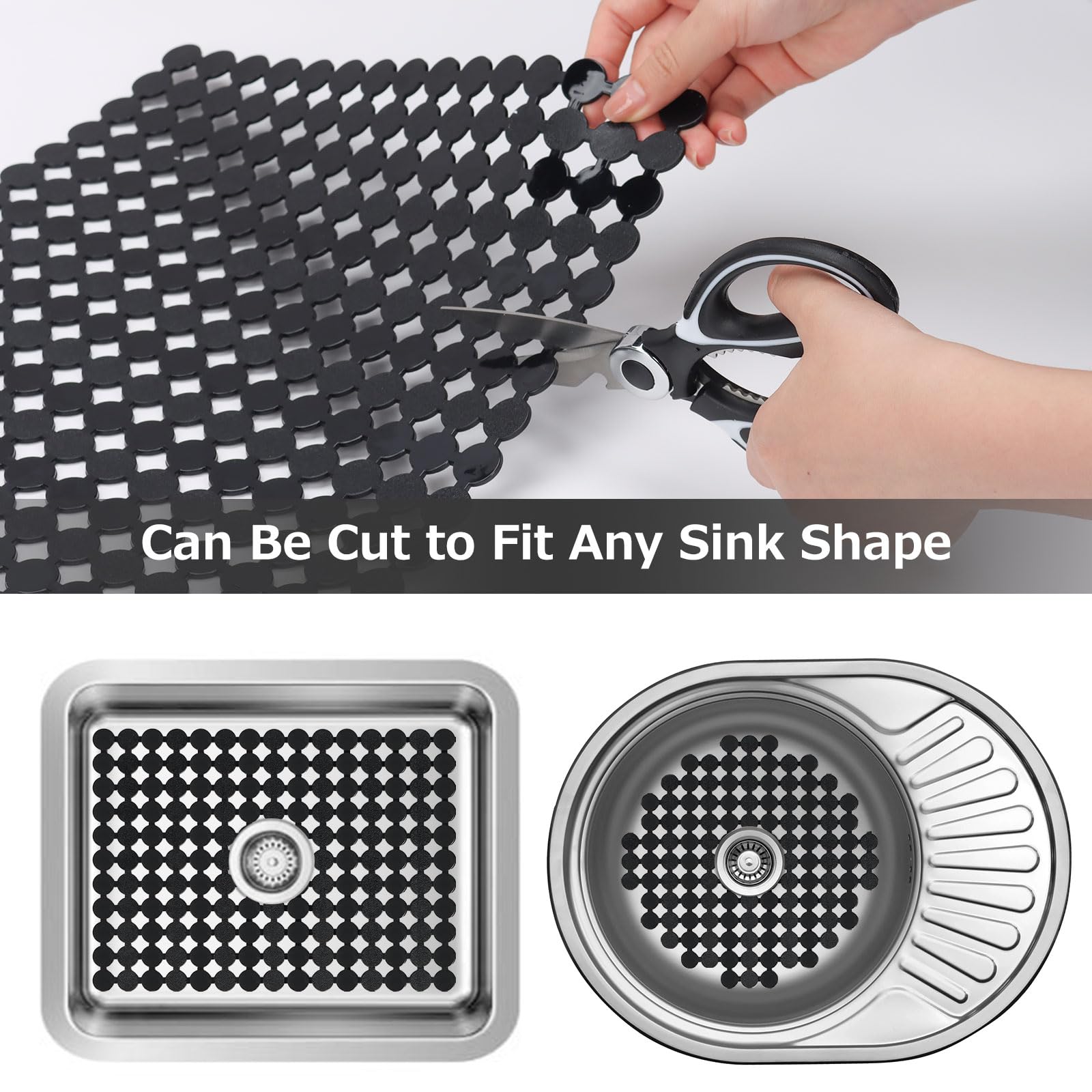 Ytcykj Kitchen Sink Mat For Stainless Steel/Ceramic Sinks,2 Pack Dish Sink Mats For Kitchen Sink With Scissors, Fast Draining,Ea