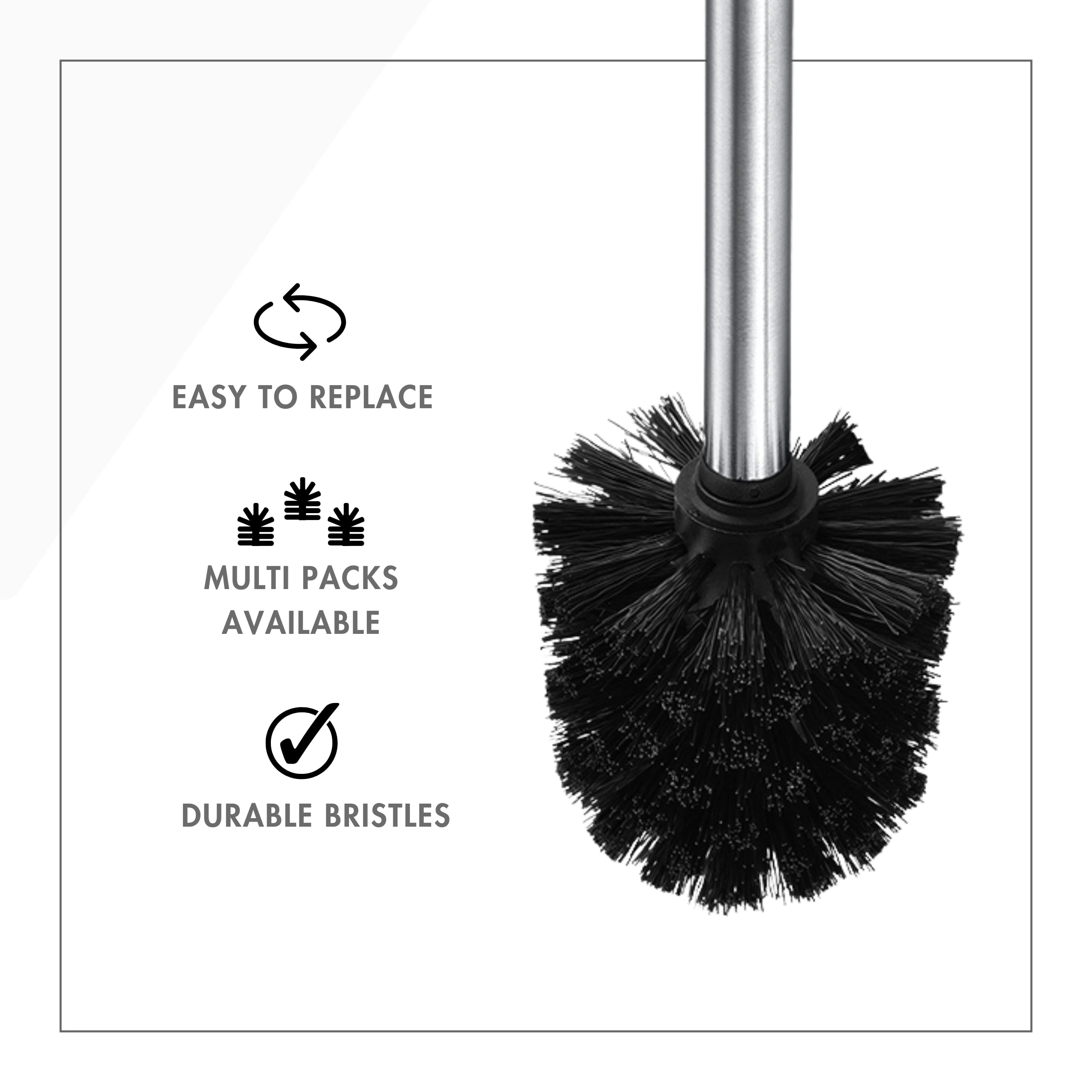 Toilet Brush Replacement Heads For Toilettree Product Brushes (3)