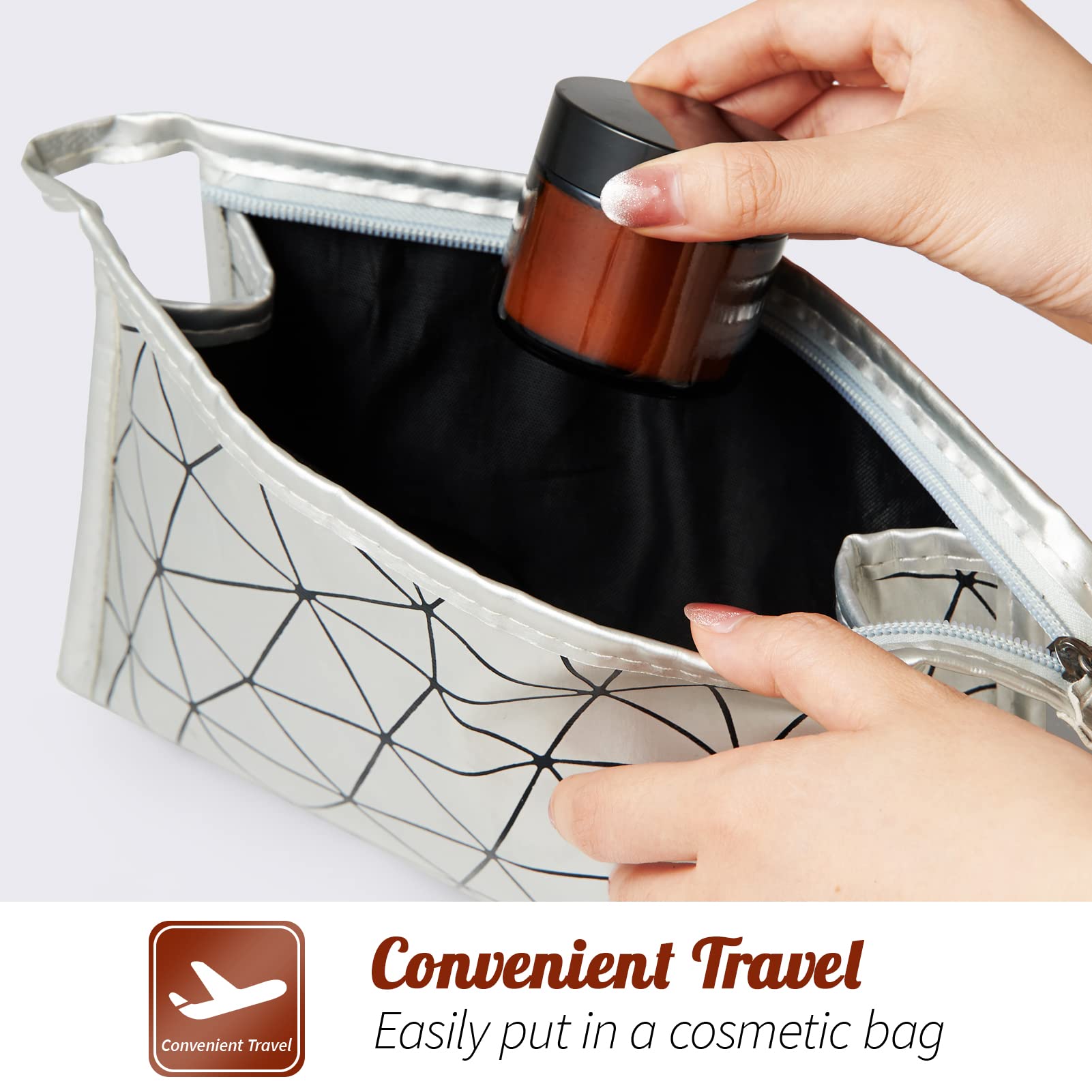 2oz Jars with Lids  Hoa Kinh 24 Pack Amber Glass Jars with Lids Empty Cosmetic Containers Round Airtight Glass Jar with Inner Liners and black Lids for Storing Lotions  Powders  and Ointments