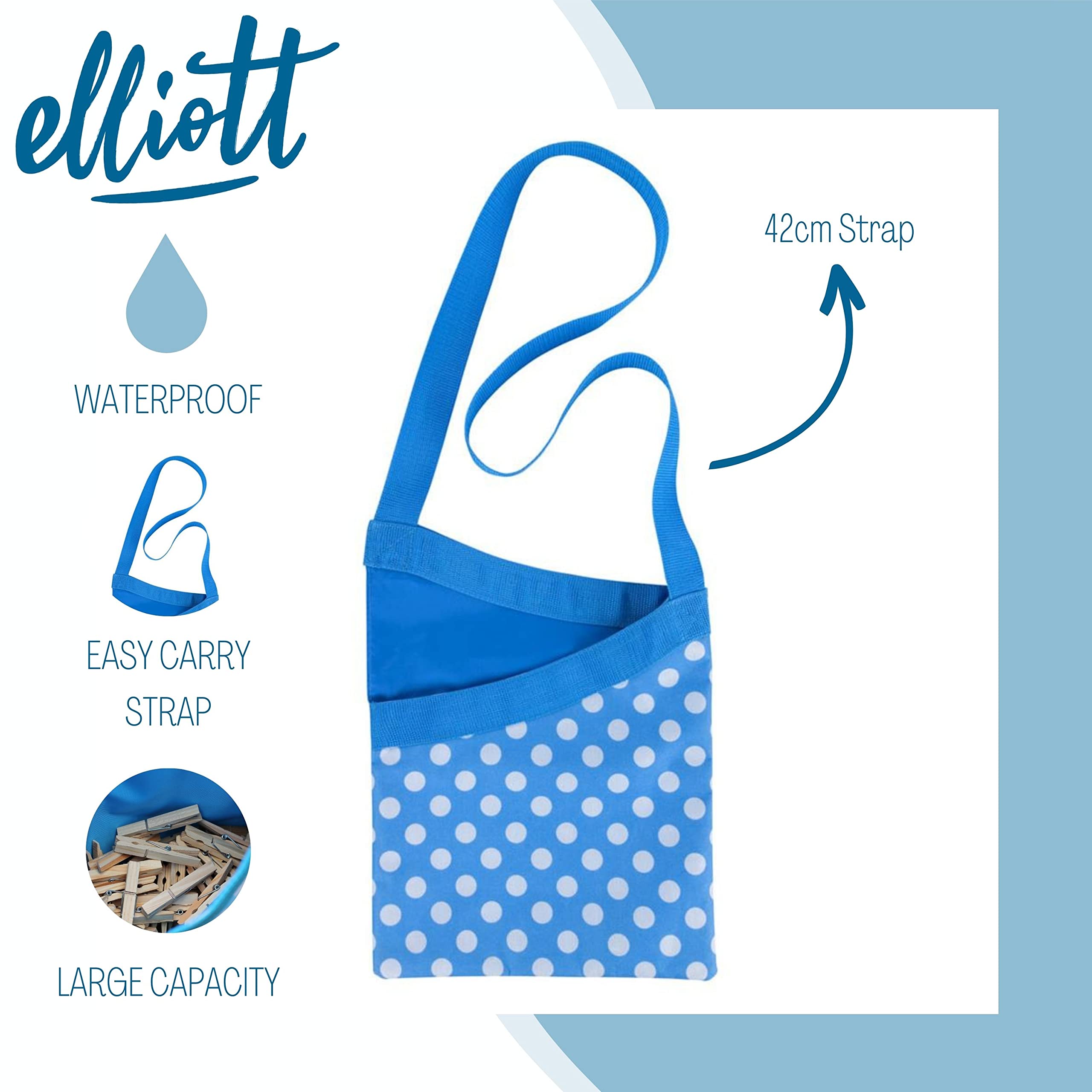 Elliott Peg Bag With Shoulder Strap, Blue, L