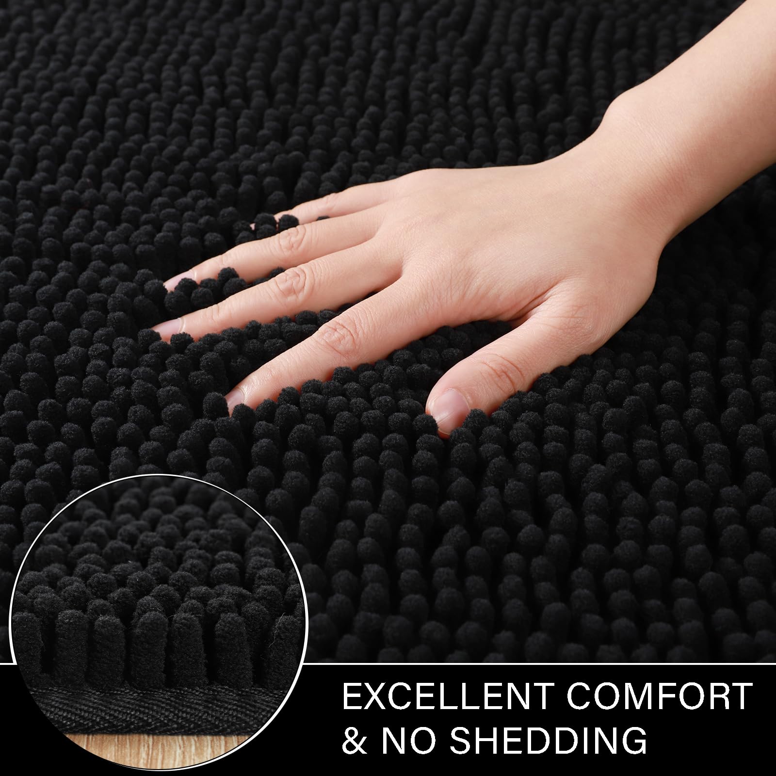 Lochas Bathroom Rugs Sets 2 Piece, 20 X 32 Plus 24 X 60 Inches Thick Non Slip Bath Rug Set, Absorbent Soft Chenille Bathroom Rug