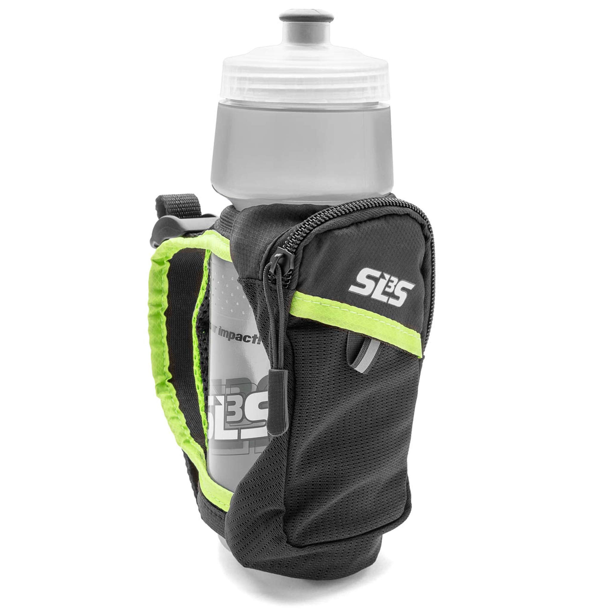 Sls3 Running Handheld Water Bottle - 24 Oz Runners Bottle + Running Water Bottle Hand Strap, Adjustable W/Zippered Pocket - Hand