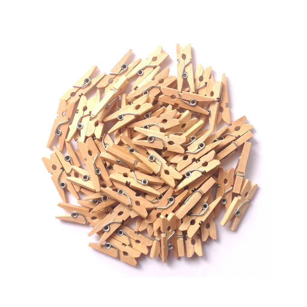 Lwr Crafts Wooden Mini Clothespins 200 Per Pack 1'' 2.5Cm (Natural)