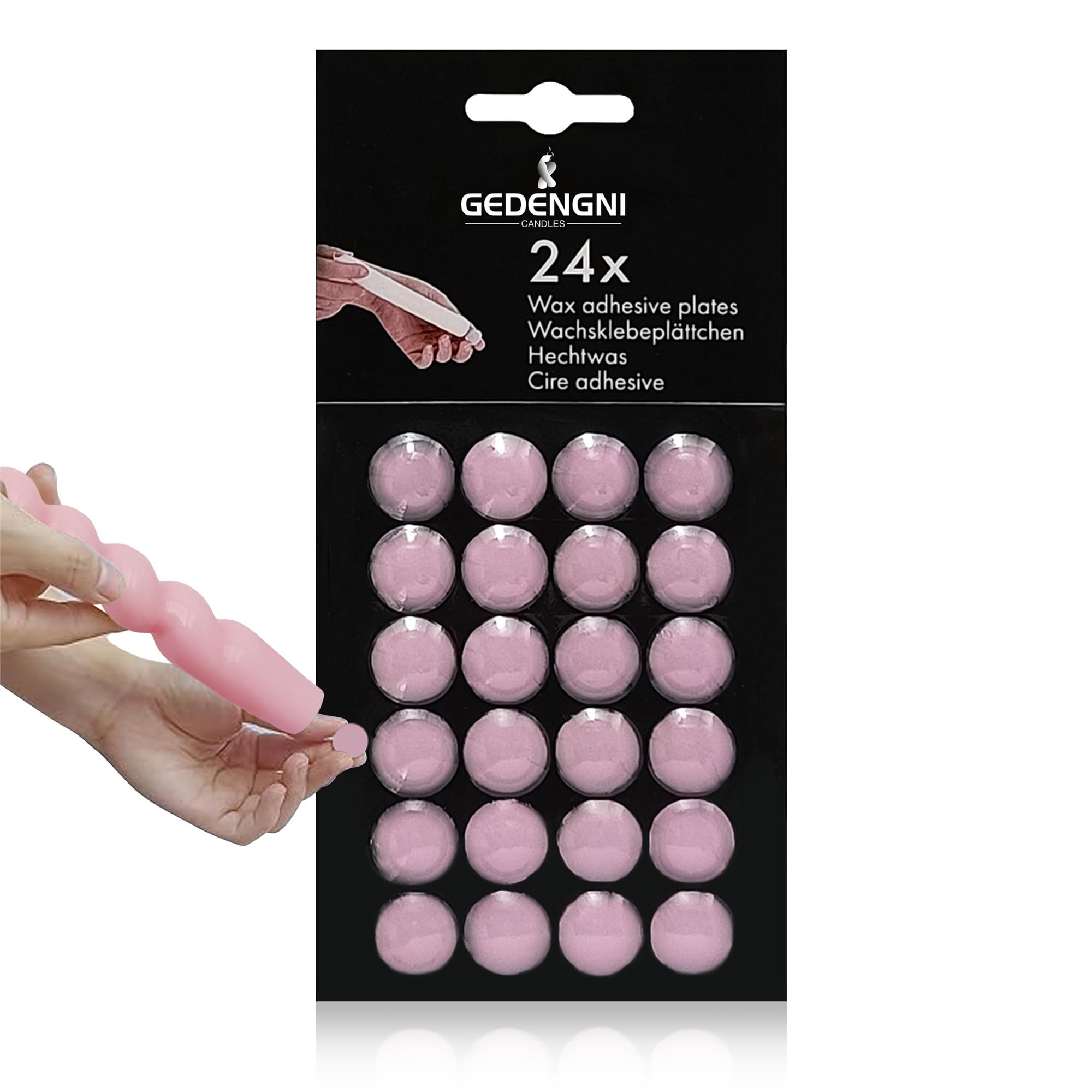 Gedengni Taper Candle Wax Dots - 24pcs Spiral Candle Sticky Dots White Candle Adapter Small Candles Adhesive,Soft Wax for Any Ca