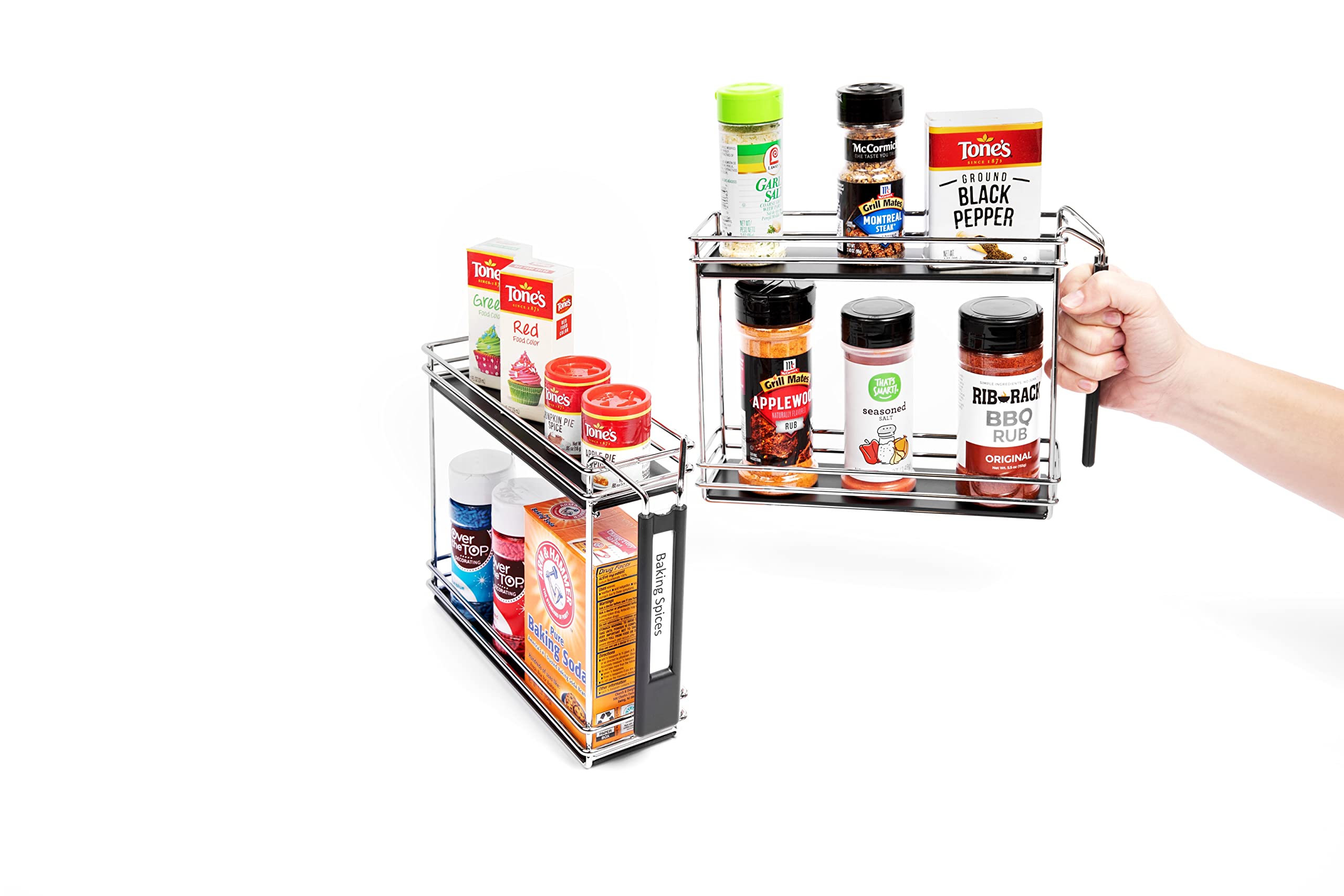 Nifty Solutions Spice Caddy - Set Of Two, Chrome