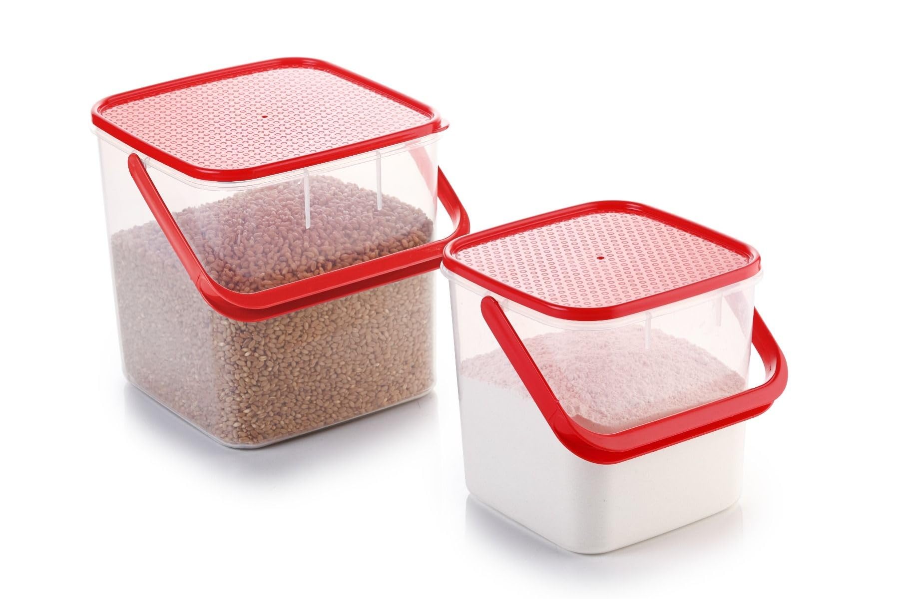 Cloudzy Set Of 2 Food Storage Kitchen Containers Cereal Dispenser Stackable Jar Cookie Snecks Storage Organizer Container For Ki