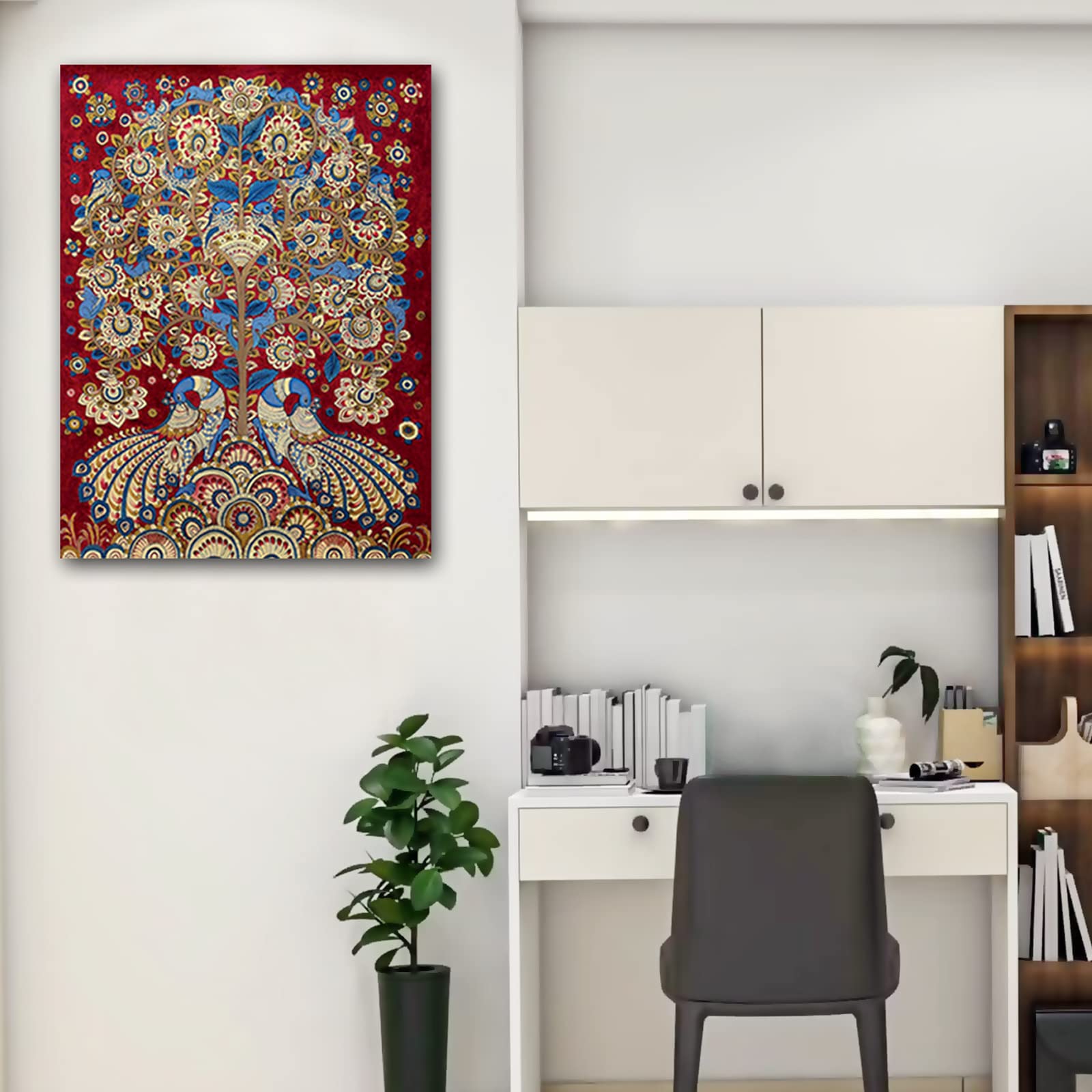 Tamatina Kalamkari Art Canvas Paintings | Celebration II| Traditional Art Paintings for Living Room | Contemporary | Modern Art