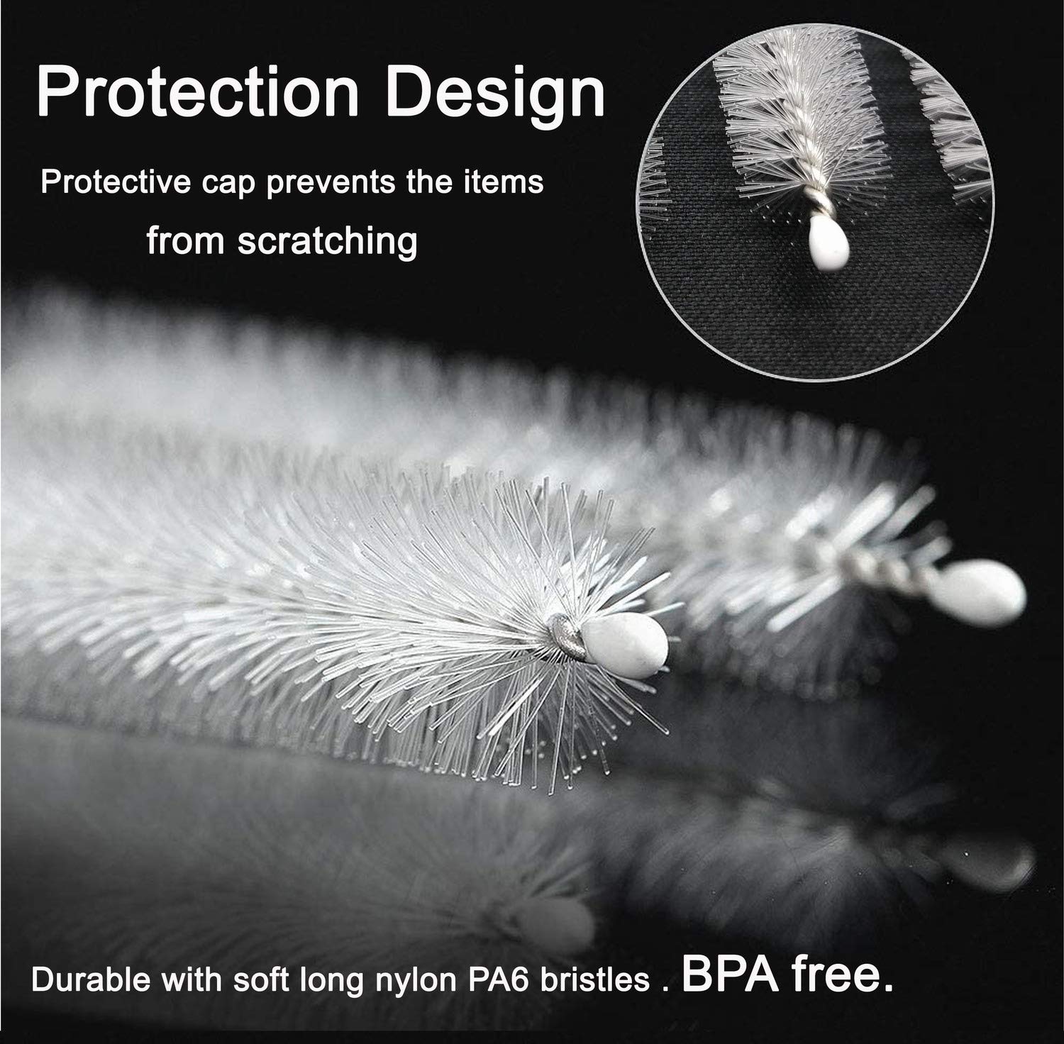 Afuufa Straw Cleaner Brush For Stanley Extra Long 12 Inch, Extra Wide 12Mm Diam For 40/30/20 Oz Stanley Mug, Nylon Bristles And