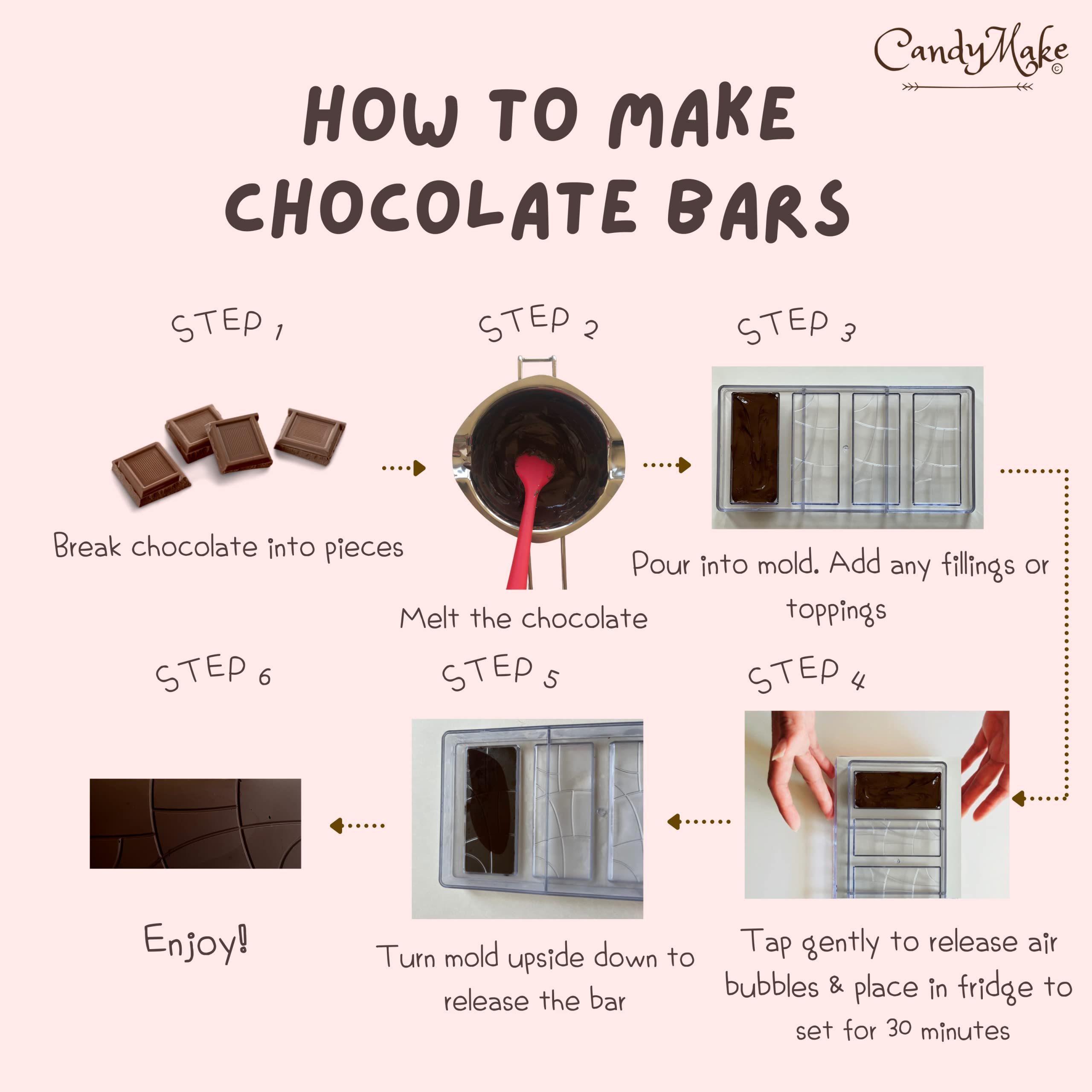 Candymake Chocolate Bar Making Mold | Polycarbonate | Hard Mold For Making Professional Chocolate Bars At Home Or Commercial