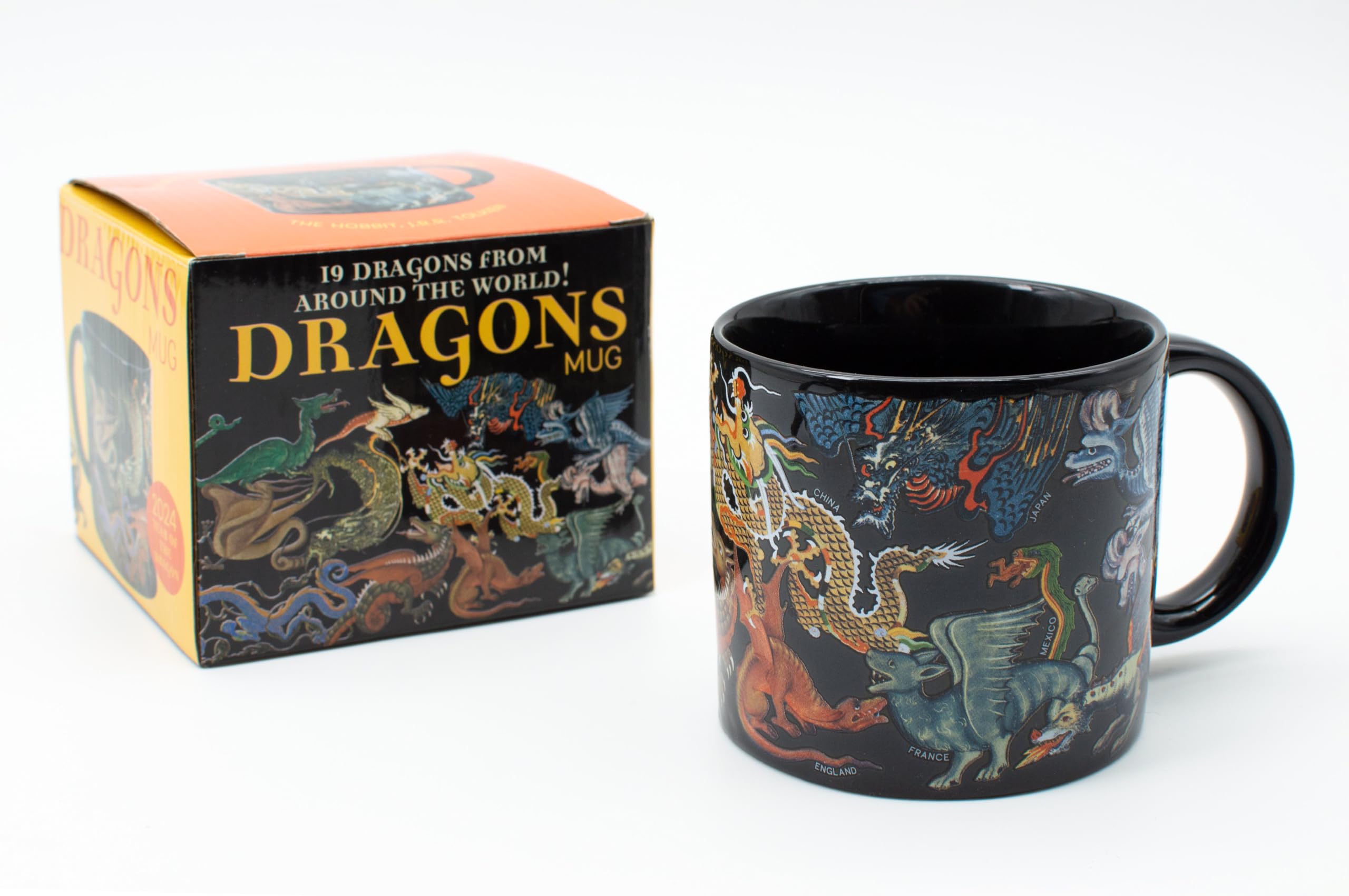 The Unemployed Philosophers Guild Dragon Mug  Features 19 Different Dragons From Around the World, Comes in Fun Box, 14 oz