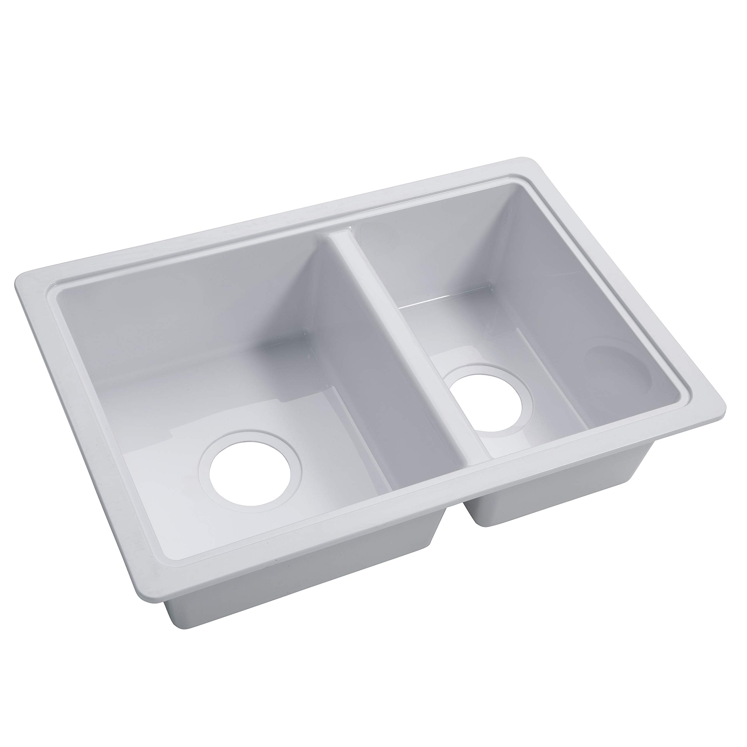 Lippert Rv Double Kitchen Galley Sink - 25'' X 17'' X 6.6'' - White - Durable, Space-Saving Sink For Rvs And Manufactured Homes