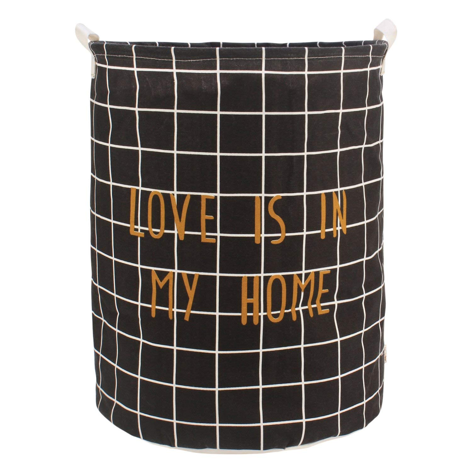 Styleys Foldable Cloth Laundry Bag Hamper, Large 63 Litere (S11052 - Black Stripe)