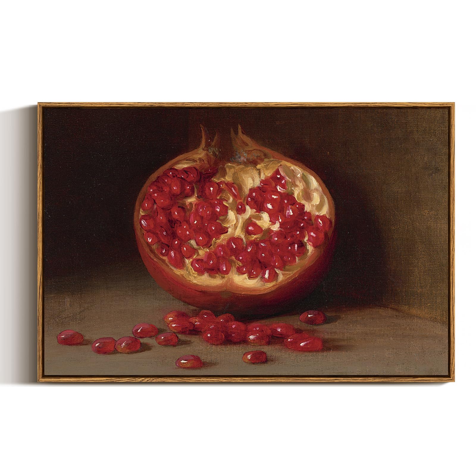 Arpeotcy Still Life Vintage Wall Art, Framed Canvas Large Wall Art Decor, Farmhouse Pomegranate Wall Decor For Living Room, Vint