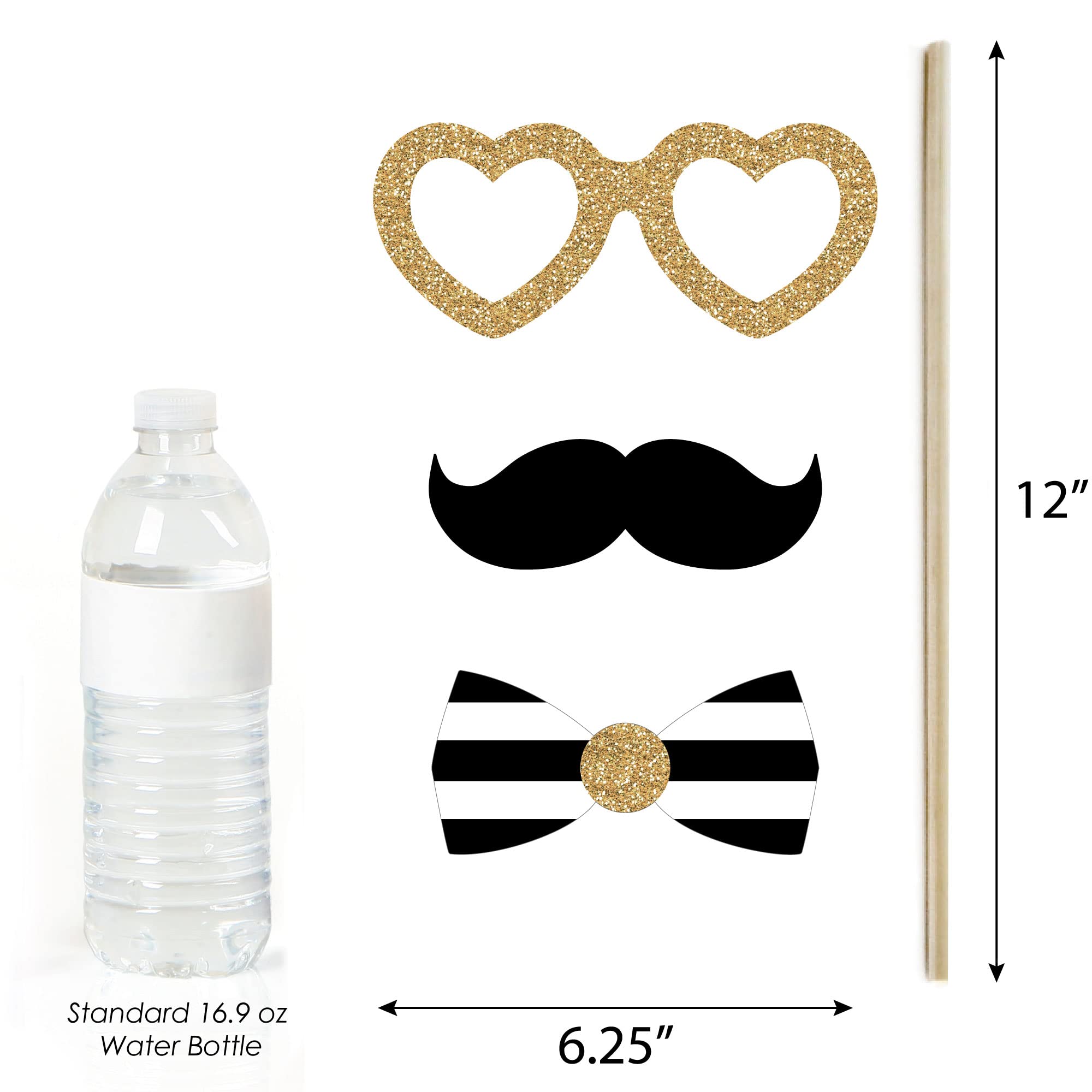 Big Dot Of Happiness Stars Over Paris - Parisian Themed Party Photo Booth Props Kit - 20 Count