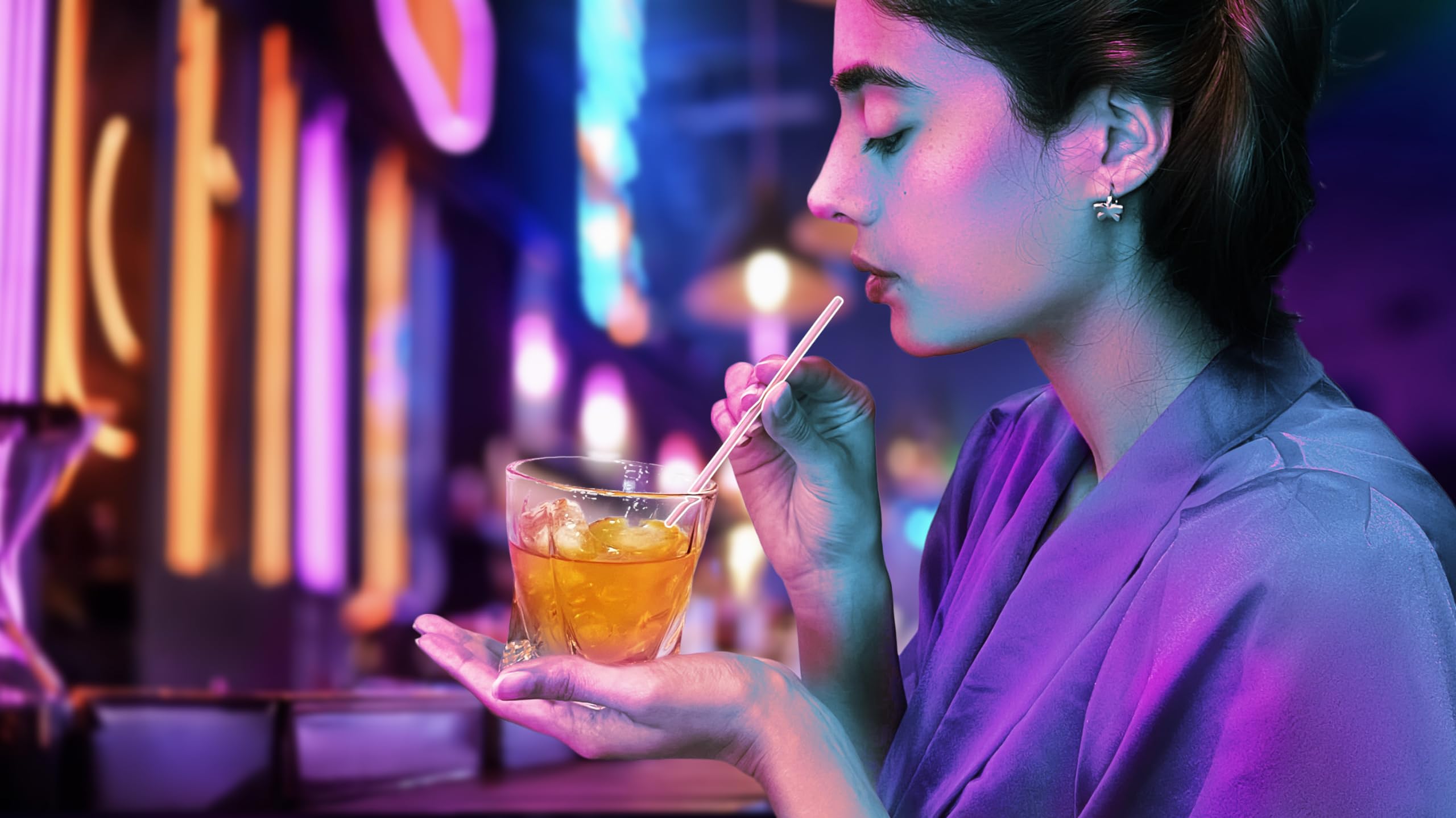 Disposable Plastic Coffee Stirrer Straw - 5 Inch Sip Stir Stick (1000, Pink)