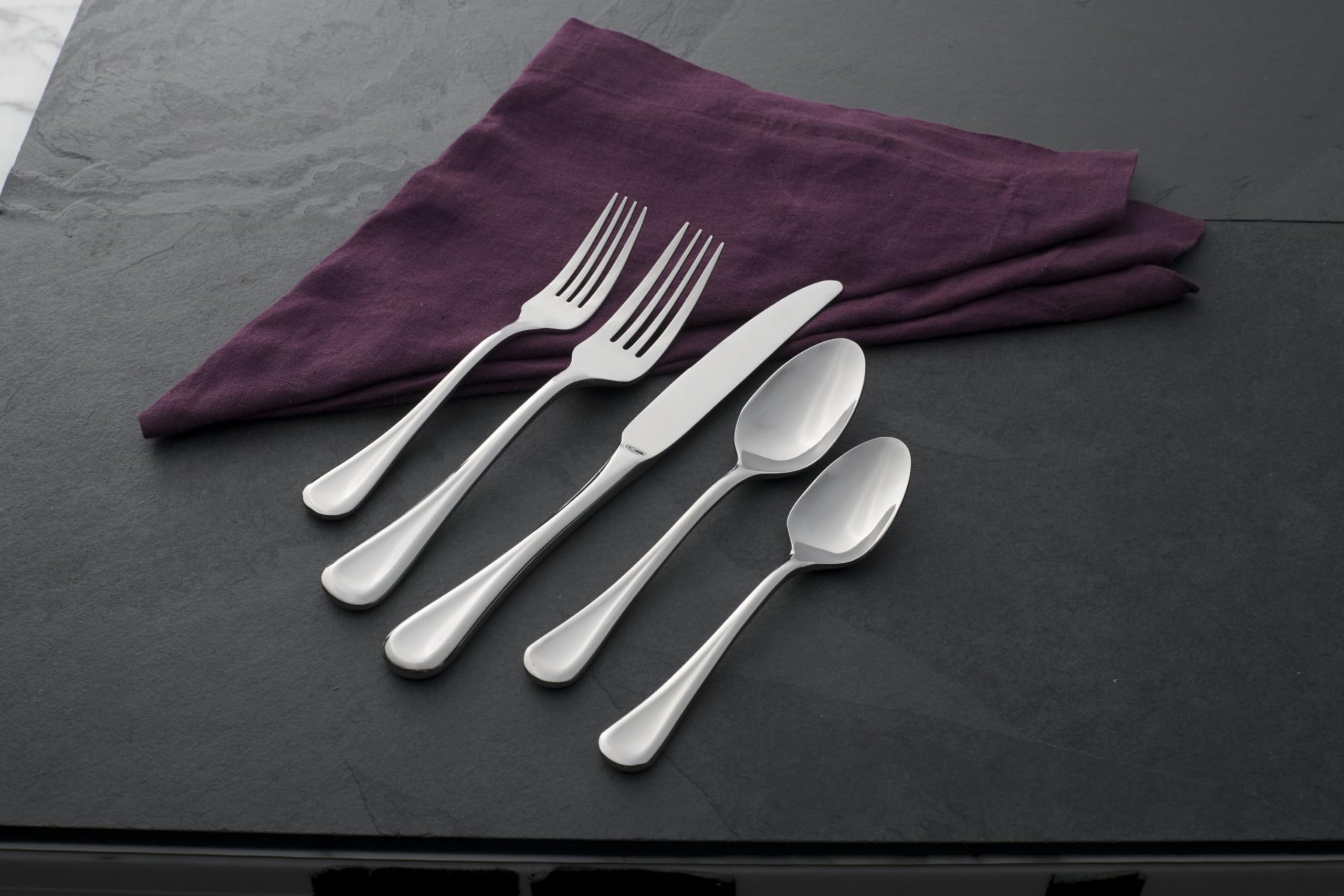 Oneida Virage 20 Piece Everyday Flatware Set, Service For 4, 18/0 Stainless Steel, Silverware Set