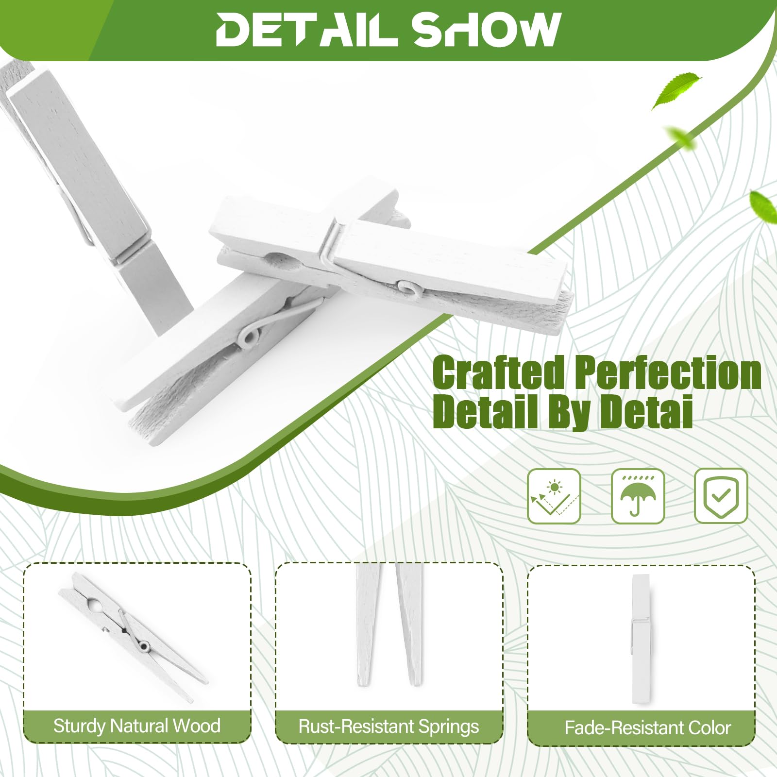 100 Pack Clothes Pins Wooden, White Clothespins Wood, Clothing Pins Clips For Craft Art Clothes Pictures, Colorful Clothespins H