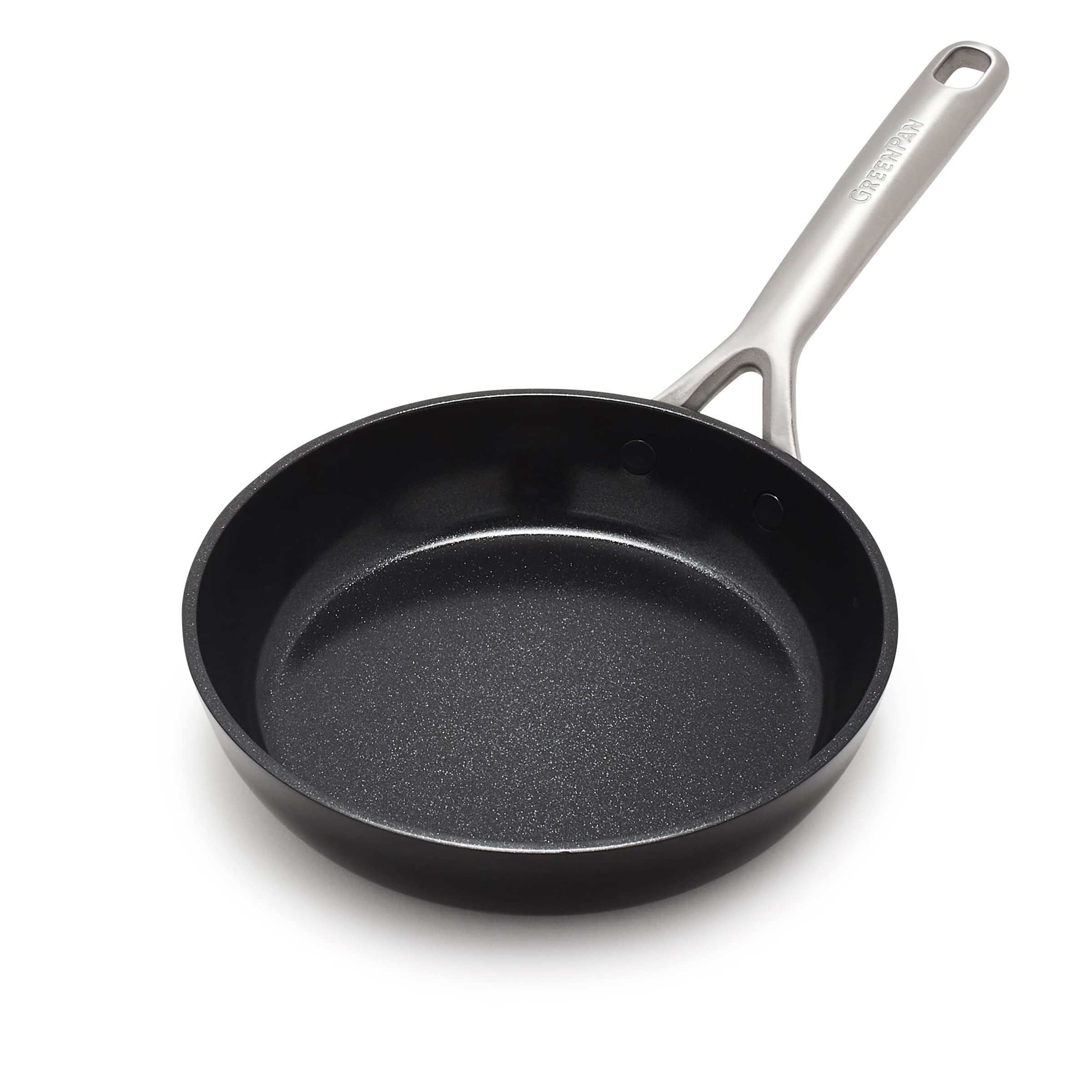Greenpan Gp5 Hard Anodized Healthy Ceramic Nonstick 8 Frying Pan Skillet, Heavy Gauge Scratch Resistant, Stay Flat Surface, Indu